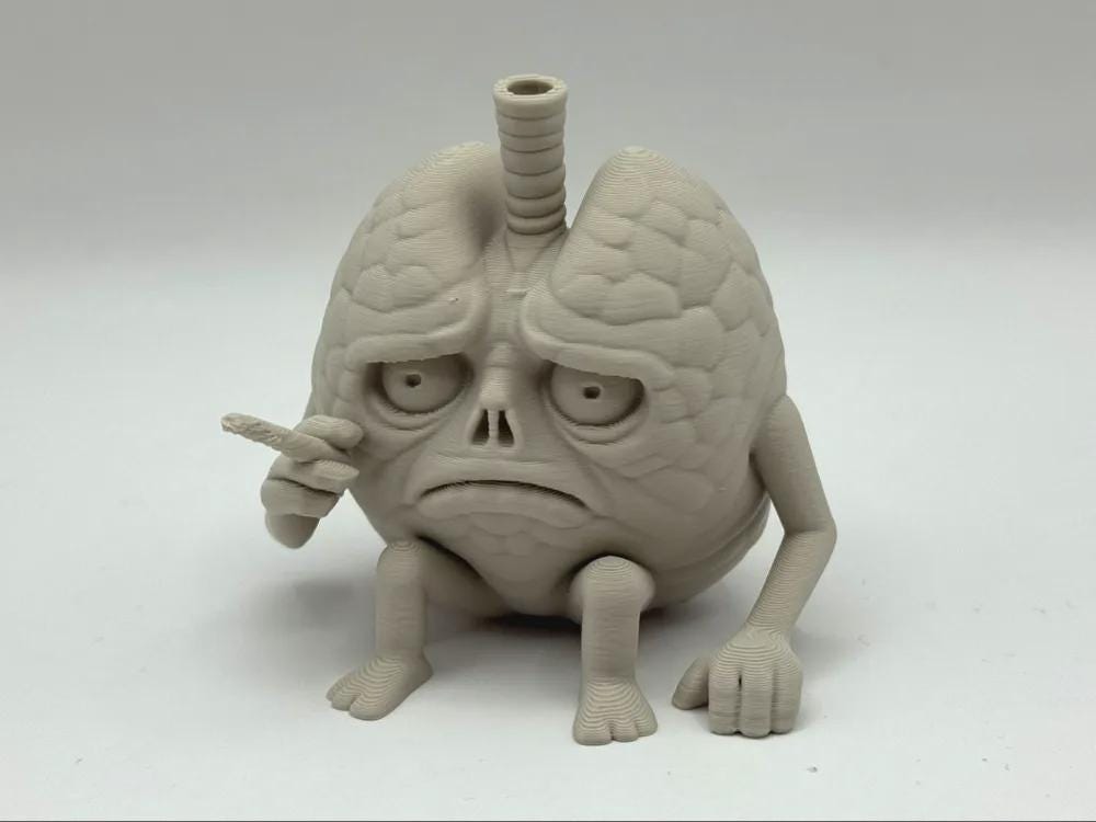 Quit Smoking Gift – Lung Figurine Stop Buddy | Stoptober Motivation Mascot | 3D Printed Anti Smoking Support & Desk Decor