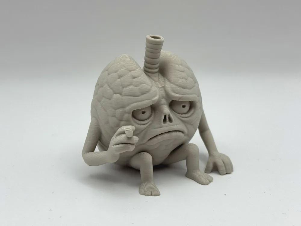 Quit Smoking Gift – Lung Figurine Stop Buddy | Stoptober Motivation Mascot | 3D Printed Anti Smoking Support & Desk Decor