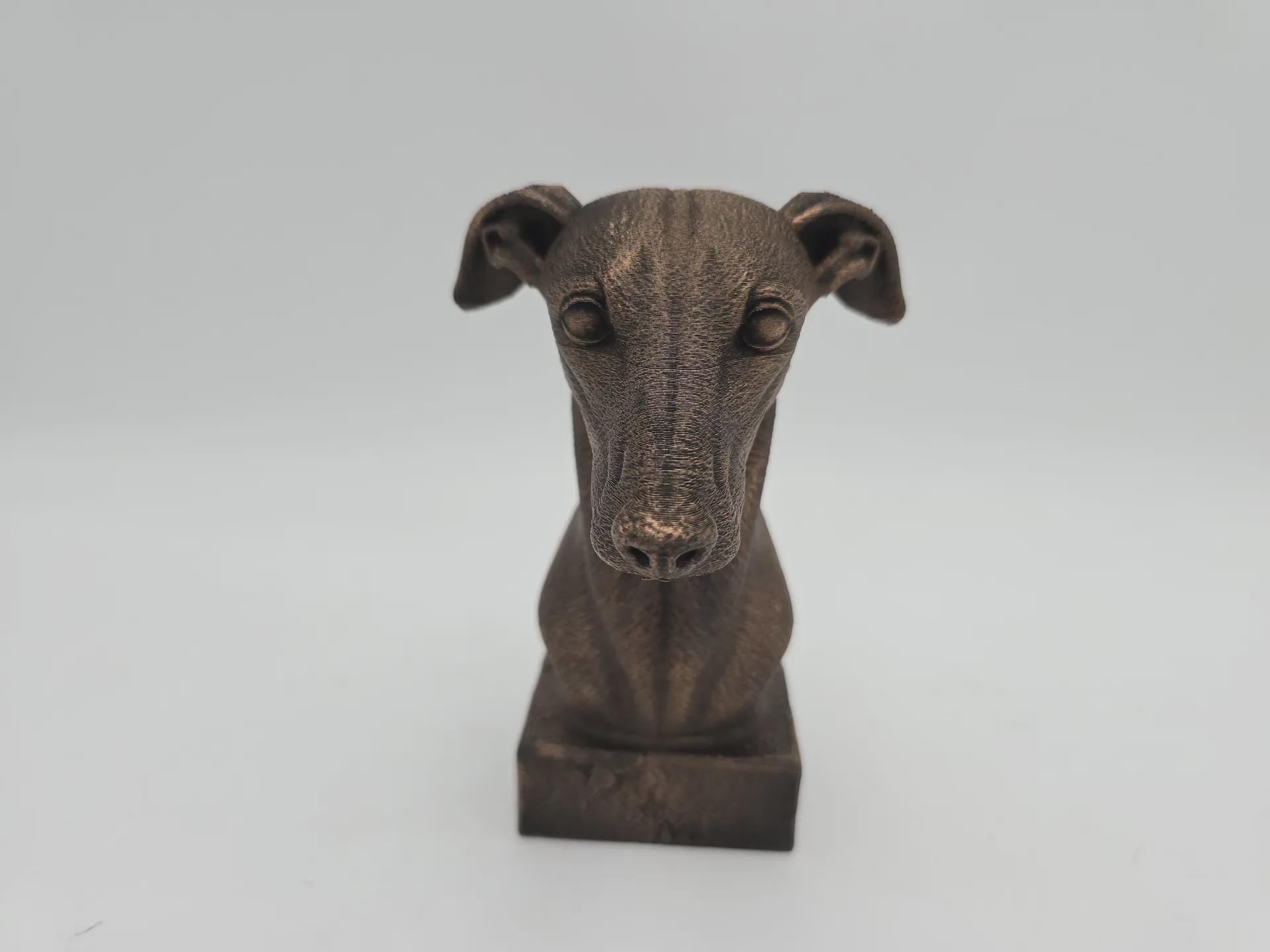 Bust of a greyhound dog statue - home decor dog lover handpainted ornament