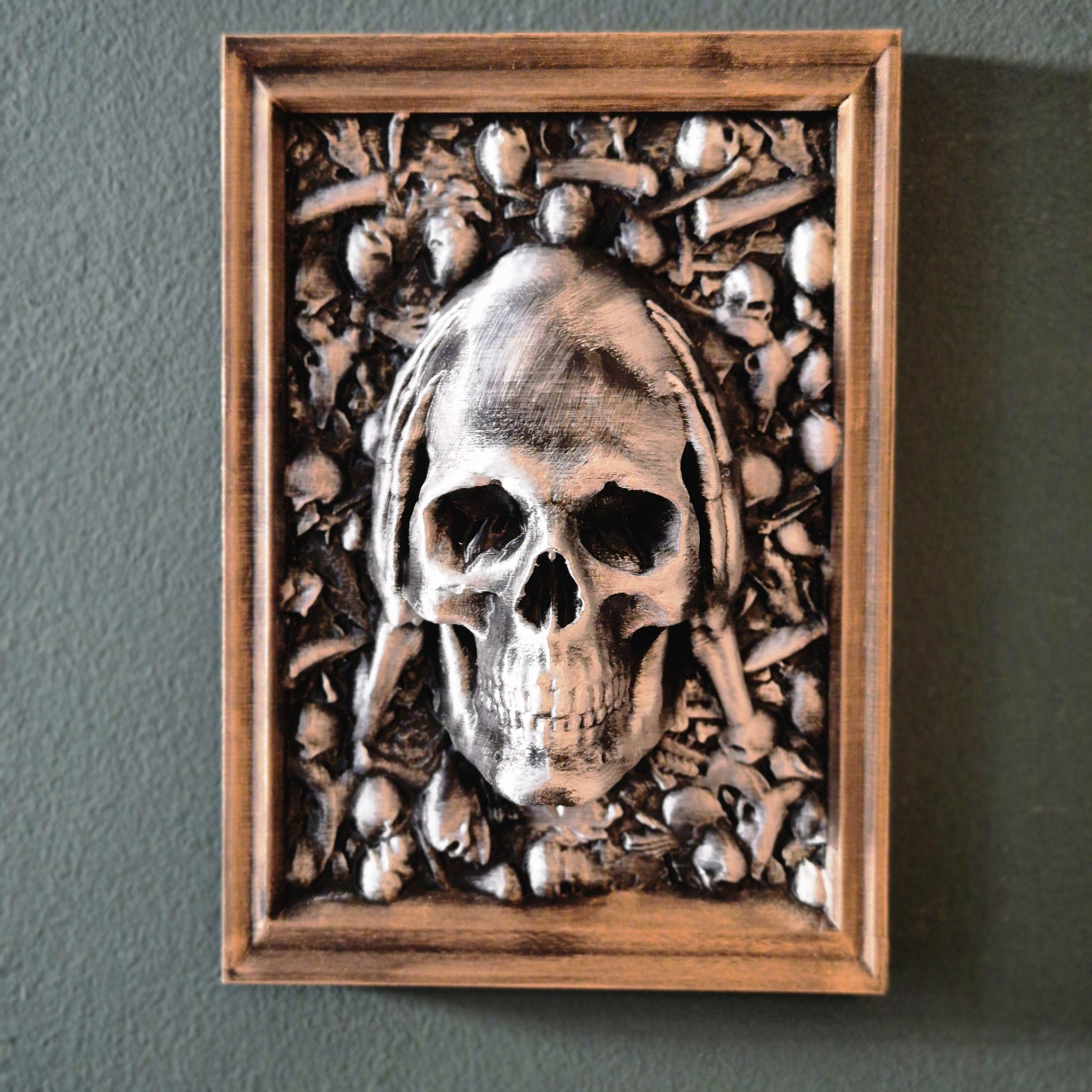 Three Wise Skulls – 3D Printed “See No Evil, Hear No Evil, Speak No Evil” Figurine Set gift for him her for halloween