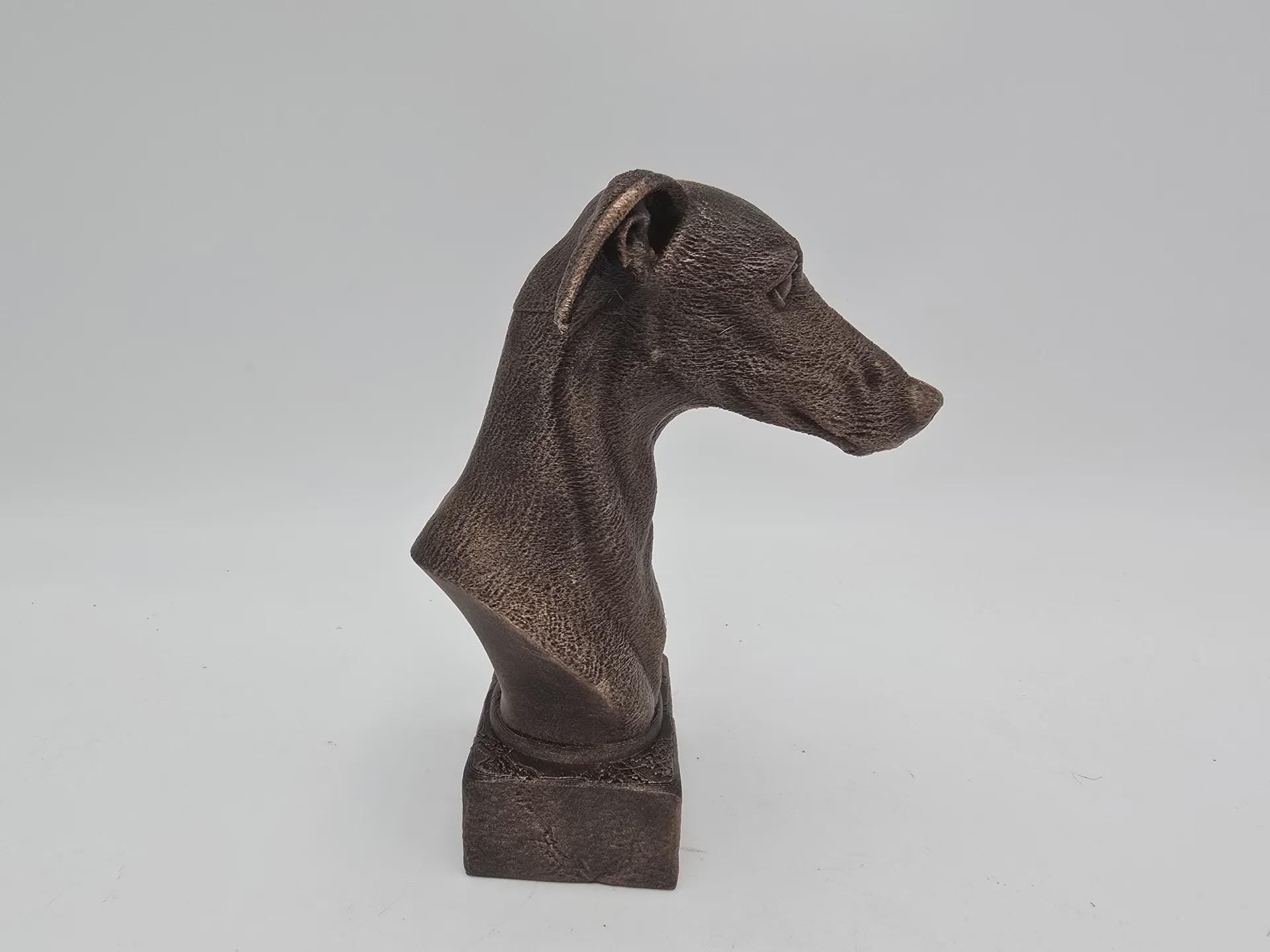 Bust of a greyhound dog statue - home decor dog lover handpainted ornament