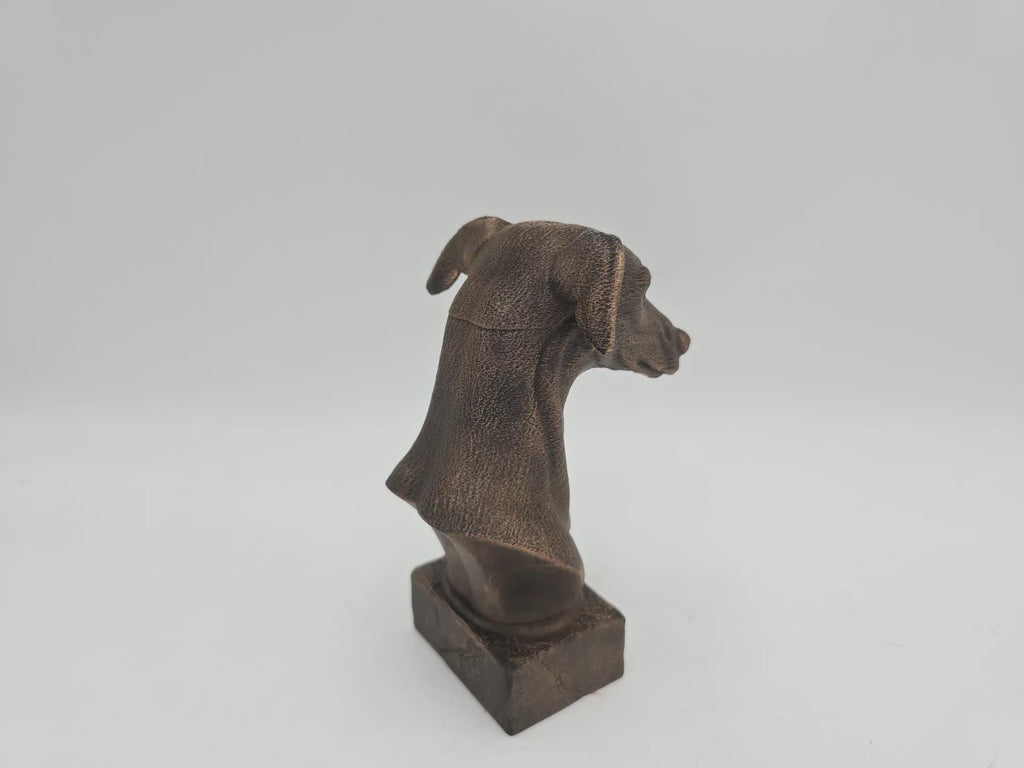 Bust of a greyhound dog statue - home decor dog lover handpainted ornament