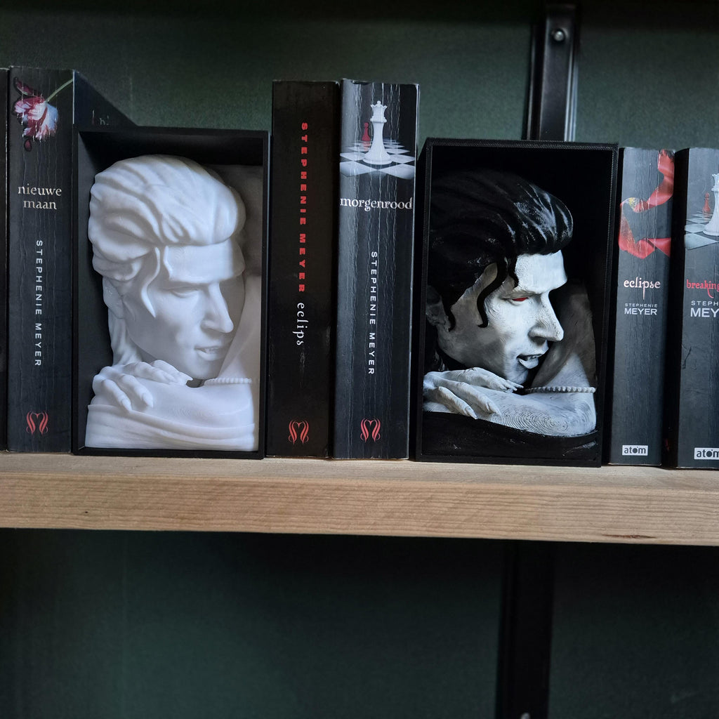 Vampire bite book nook for Horror Fans - bookshelf decor gift for him her