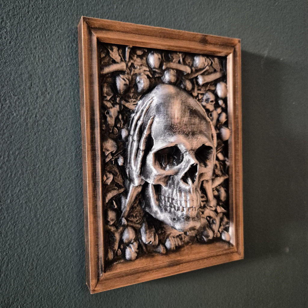 Three Wise Skulls – 3D Printed “See No Evil, Hear No Evil, Speak No Evil” Figurine Set gift for him her for halloween