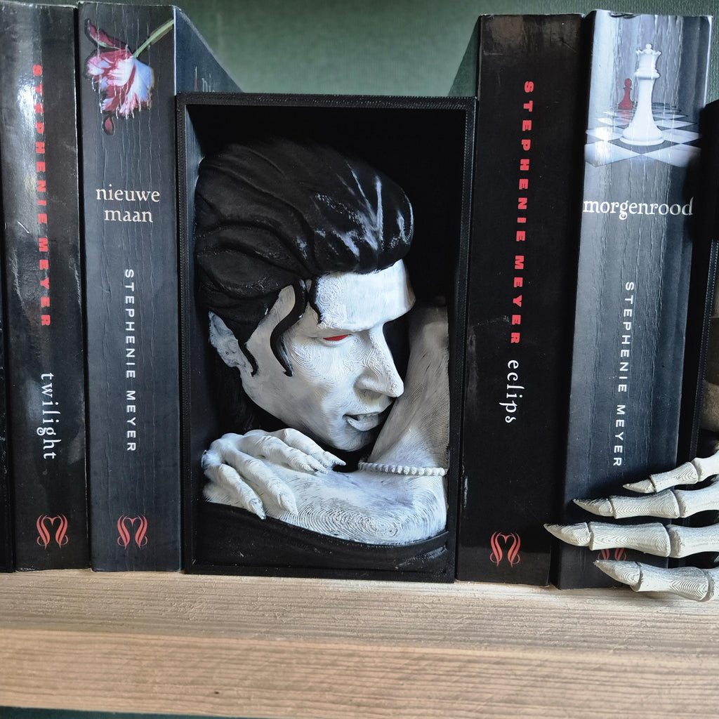 Vampire bite book nook for Horror Fans - bookshelf decor gift for him her
