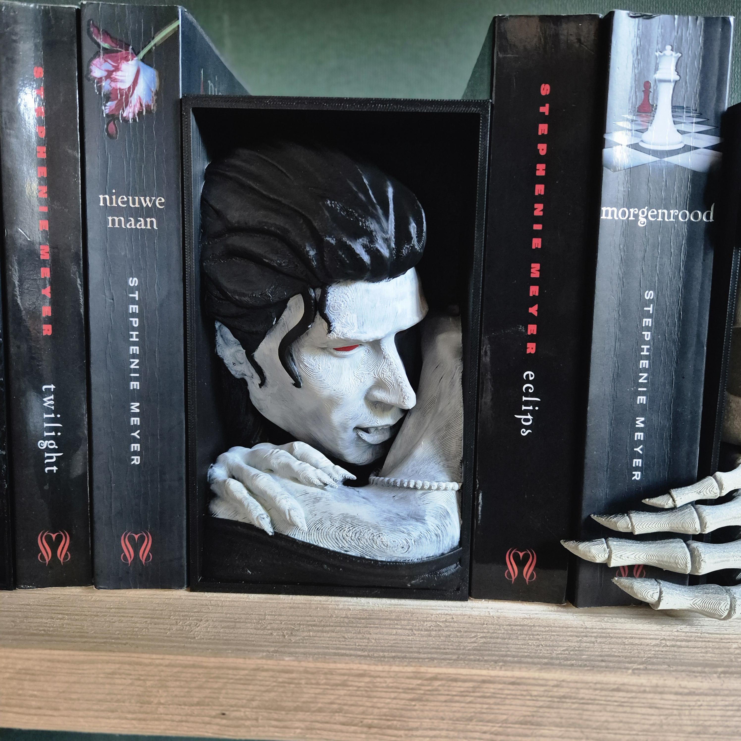 Vampire bite book nook for Horror Fans - bookshelf decor gift for him her