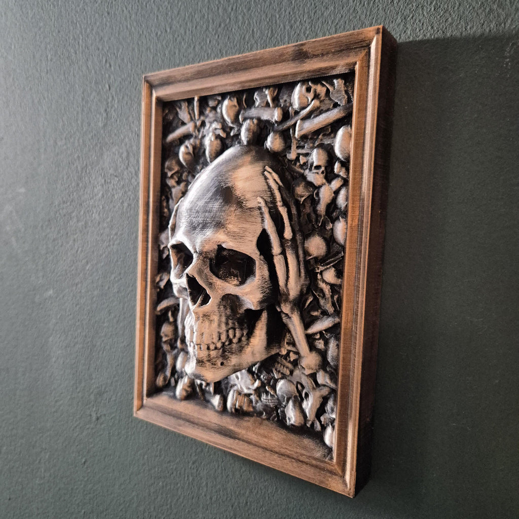 Three Wise Skulls – 3D Printed “See No Evil, Hear No Evil, Speak No Evil” Figurine Set gift for him her for halloween