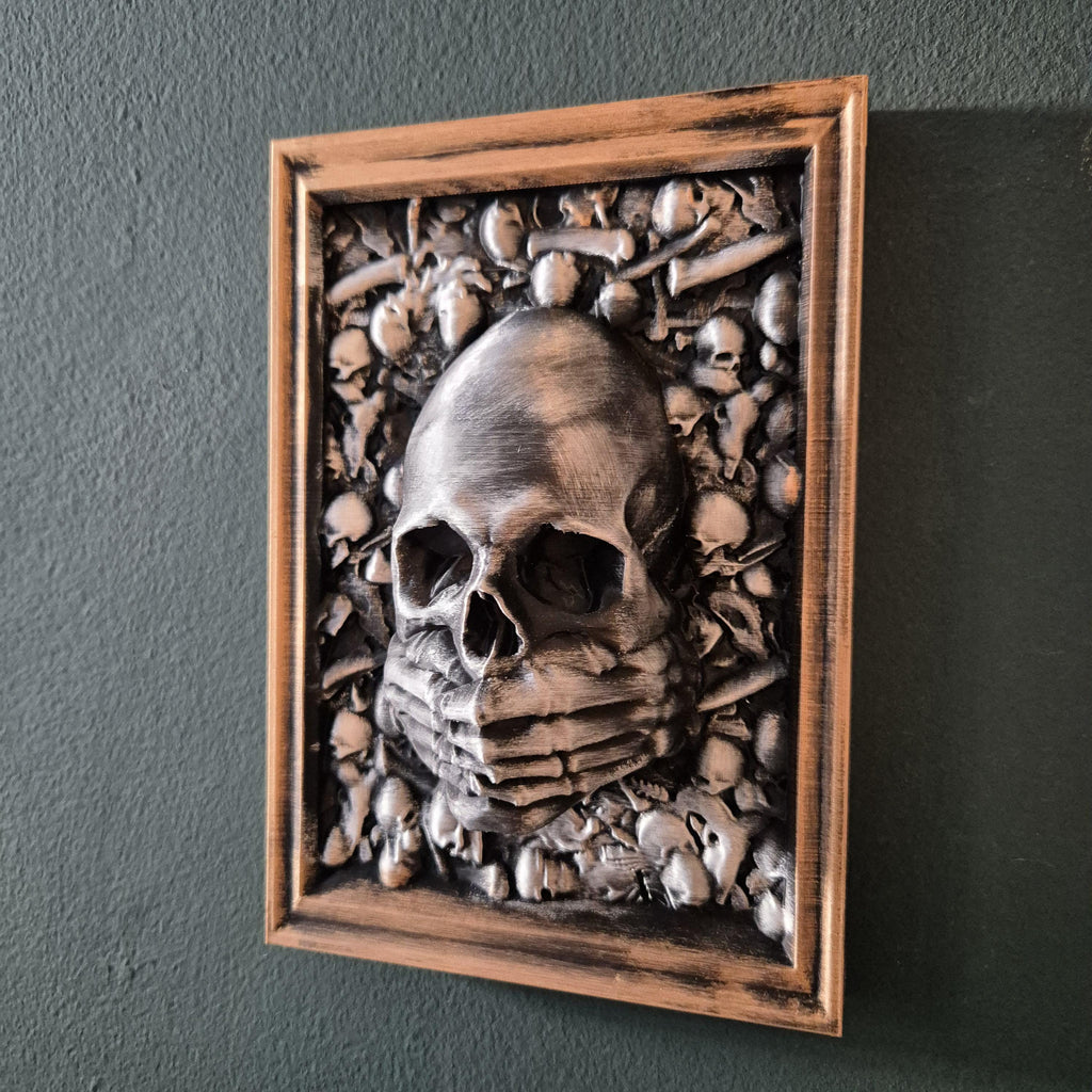 Three Wise Skulls – 3D Printed “See No Evil, Hear No Evil, Speak No Evil” Figurine Set gift for him her for halloween