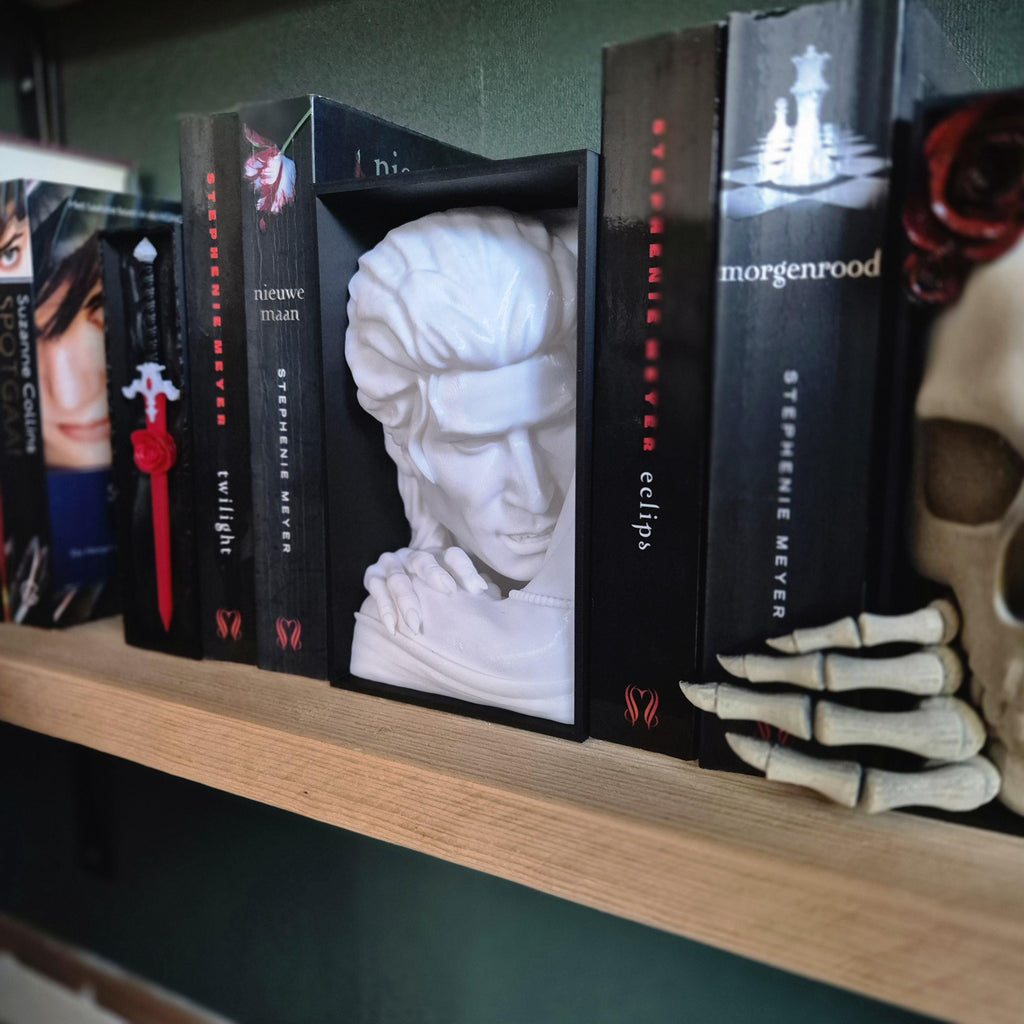 Vampire bite book nook for Horror Fans - bookshelf decor gift for him her