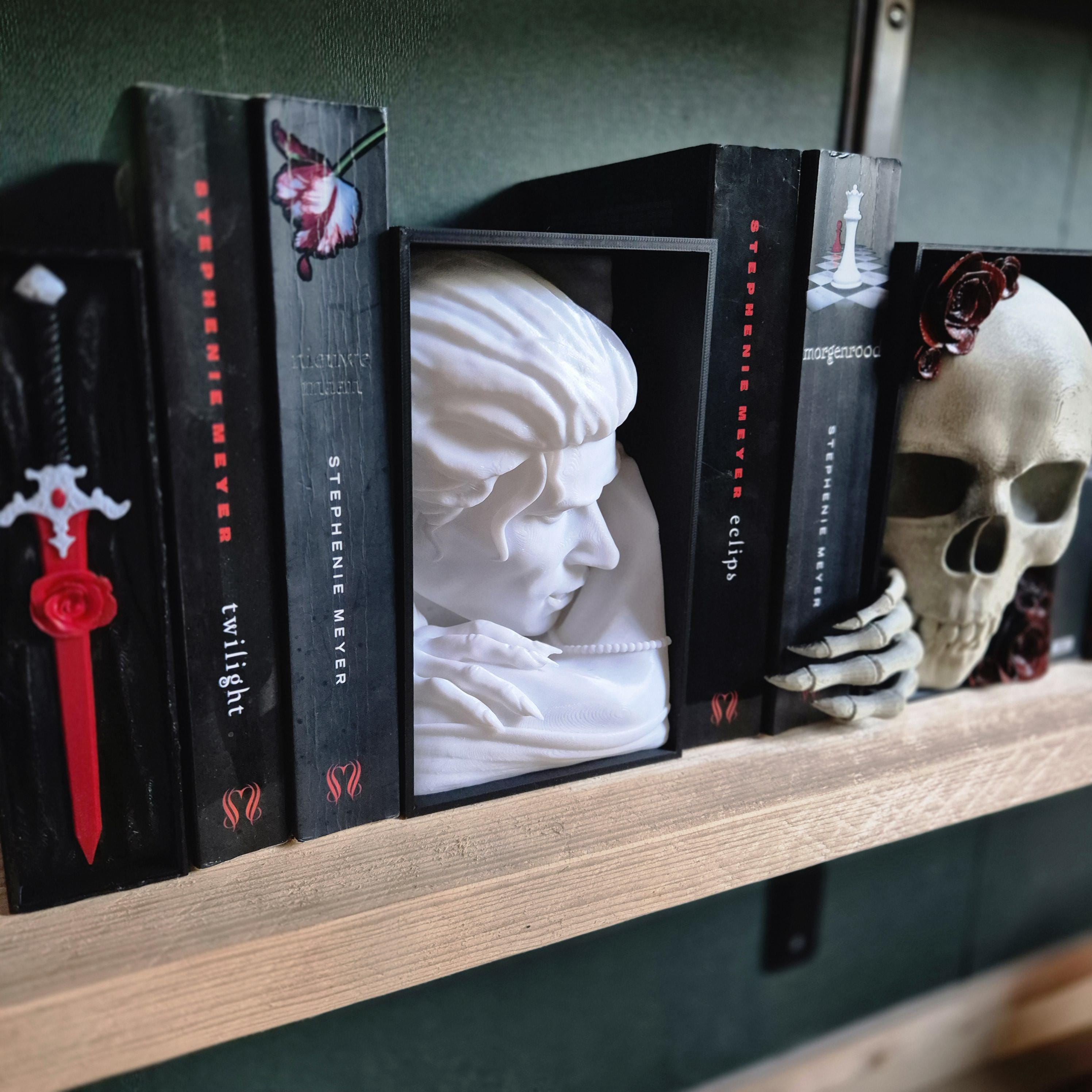 Vampire bite book nook for Horror Fans - bookshelf decor gift for him her