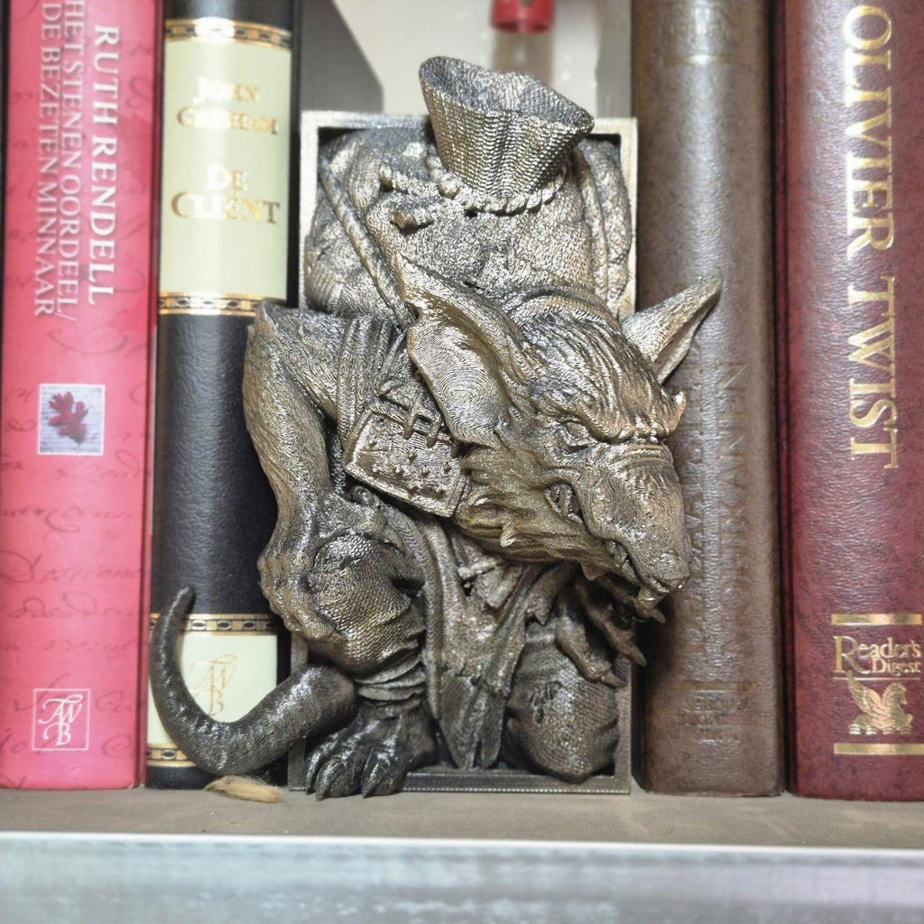 Unique rat Book Nook - 3D Printed bookshelf decor rats animals