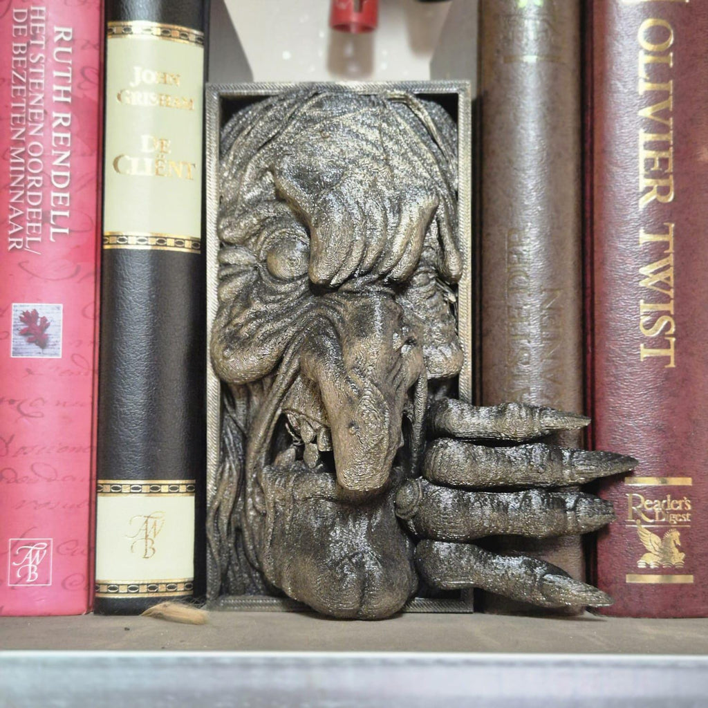 Einzigartiges Hexen-Buch-Nook - 3D-gedrucktes Bücherregal-Dekor, handgefertigte Hexen
