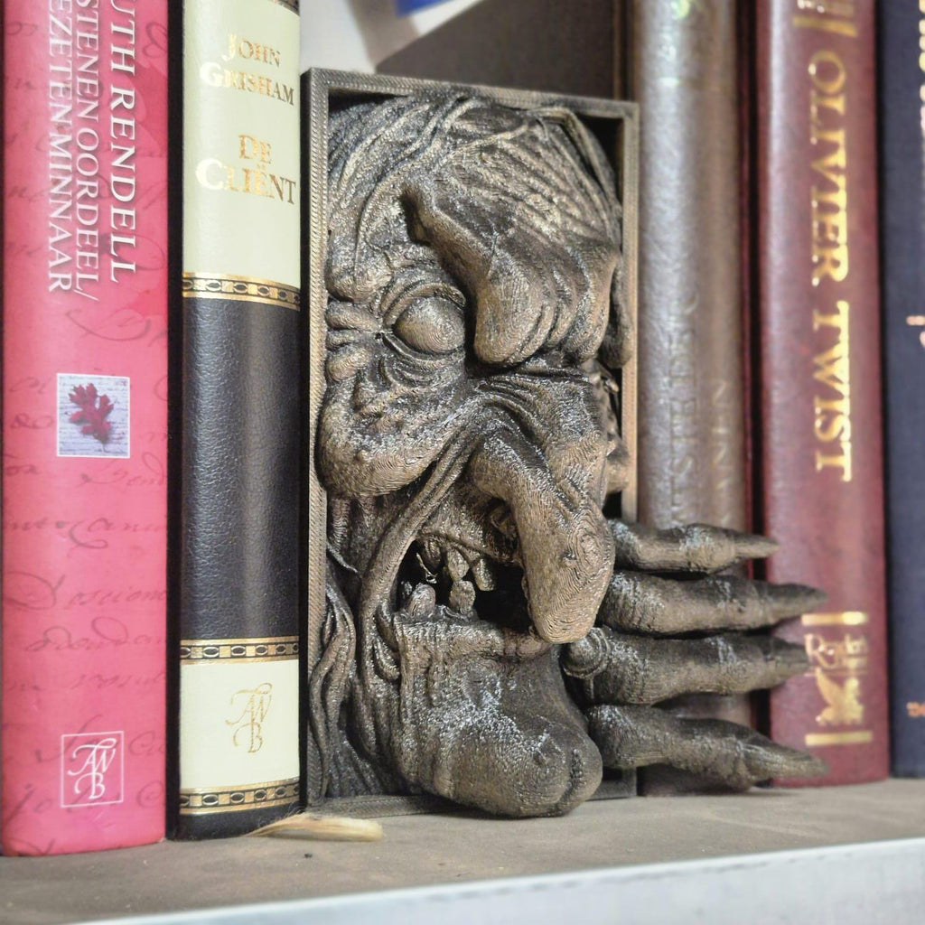 Einzigartiges Hexen-Buch-Nook - 3D-gedrucktes Bücherregal-Dekor, handgefertigte Hexen