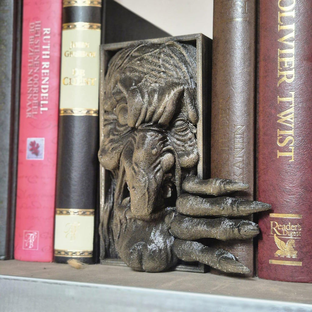 Einzigartiges Hexen-Buch-Nook - 3D-gedrucktes Bücherregal-Dekor, handgefertigte Hexen