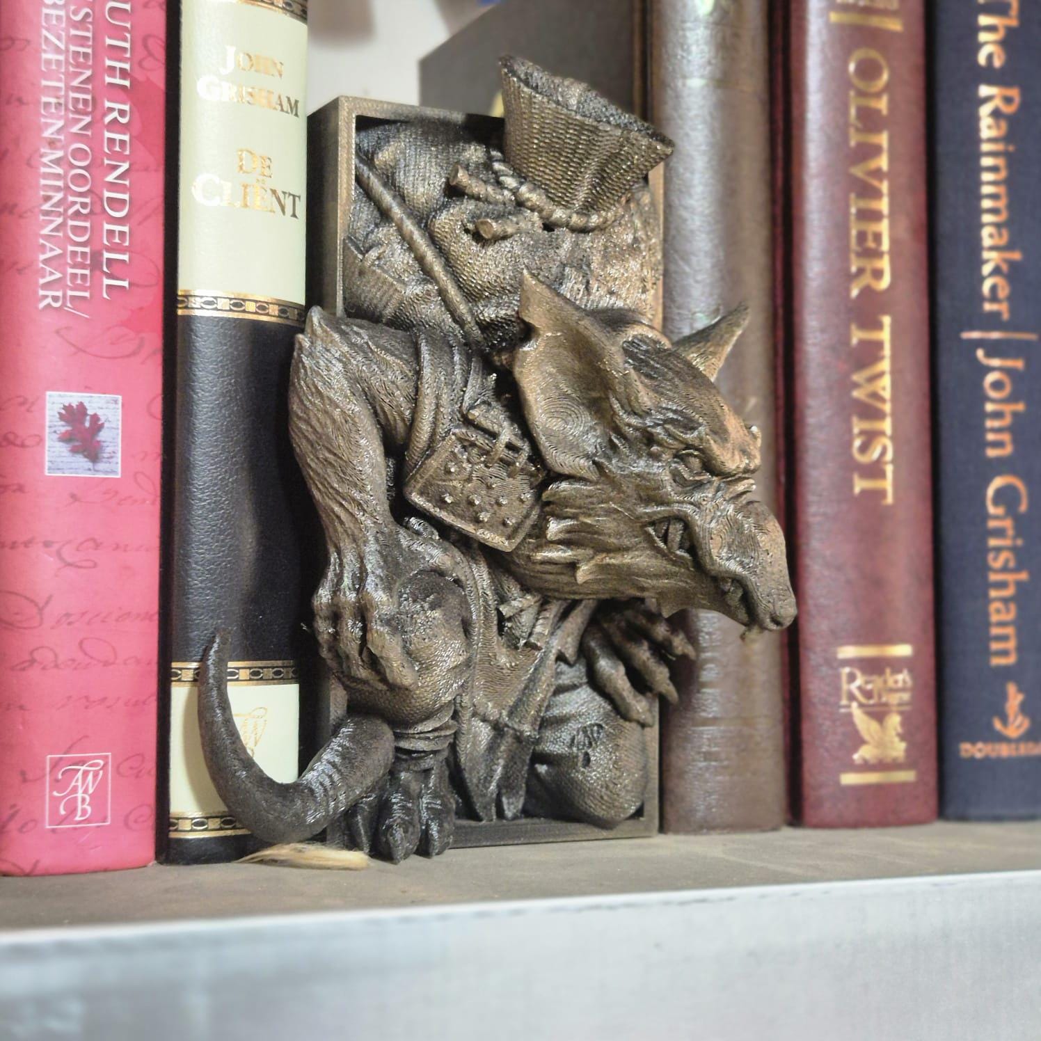 Unique rat Book Nook - 3D Printed bookshelf decor rats animals