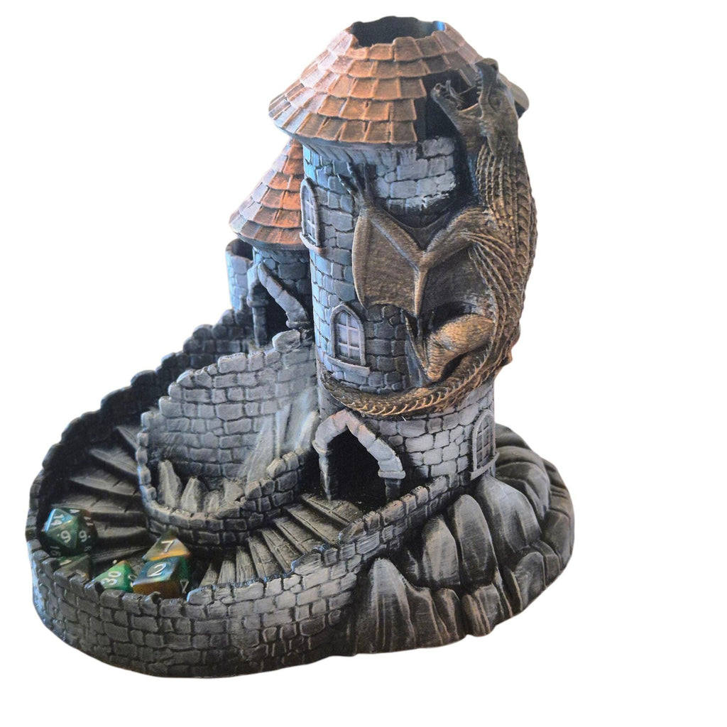 Drache auf Würfelturm - Dungeons &amp; Dragons Zubehör DnD Spiel