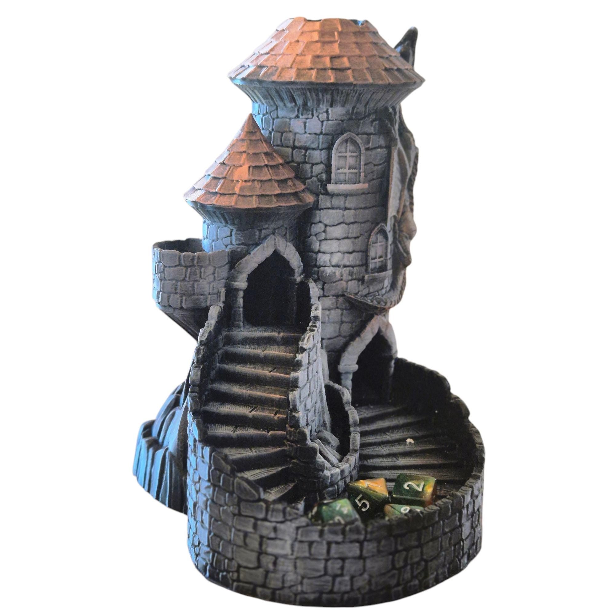 Drache auf Würfelturm - Dungeons &amp; Dragons Zubehör DnD Spiel