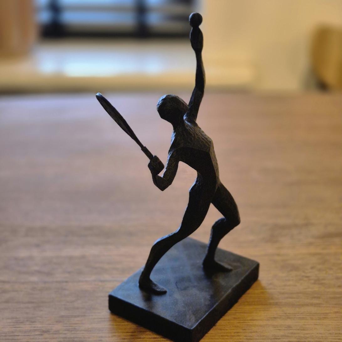 Unique Abstract Figurine - Tennis player gift bookshelf home desk decor