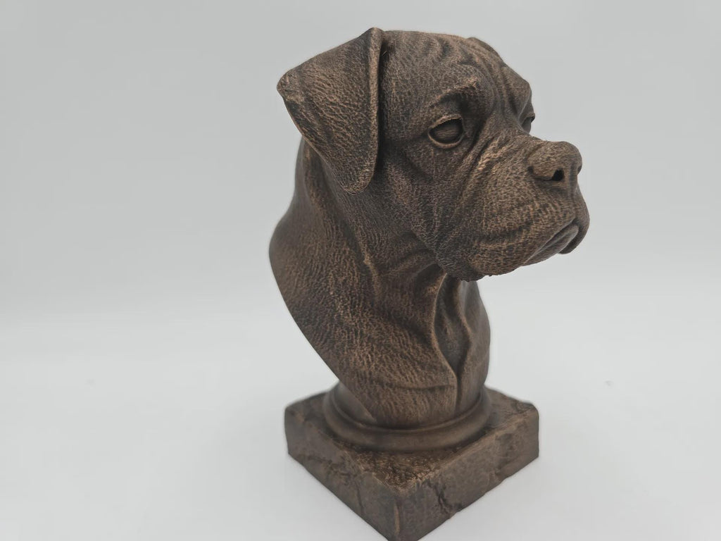 Bust of a Boxer dog statue - home decor dog lover handpainted ornament