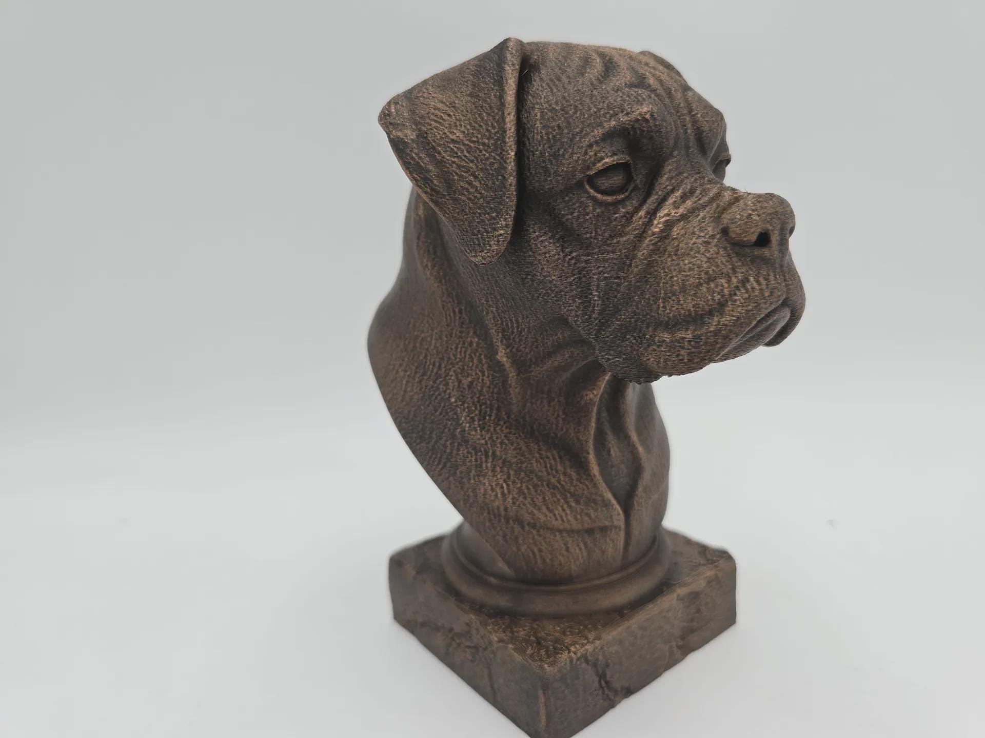 Bust of a Boxer dog statue - home decor dog lover handpainted ornament