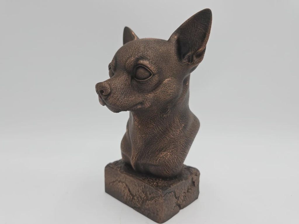 Büste einer Chihuahua-Statue - Wohndeko Hundeliebhaber handbemaltes Ornament