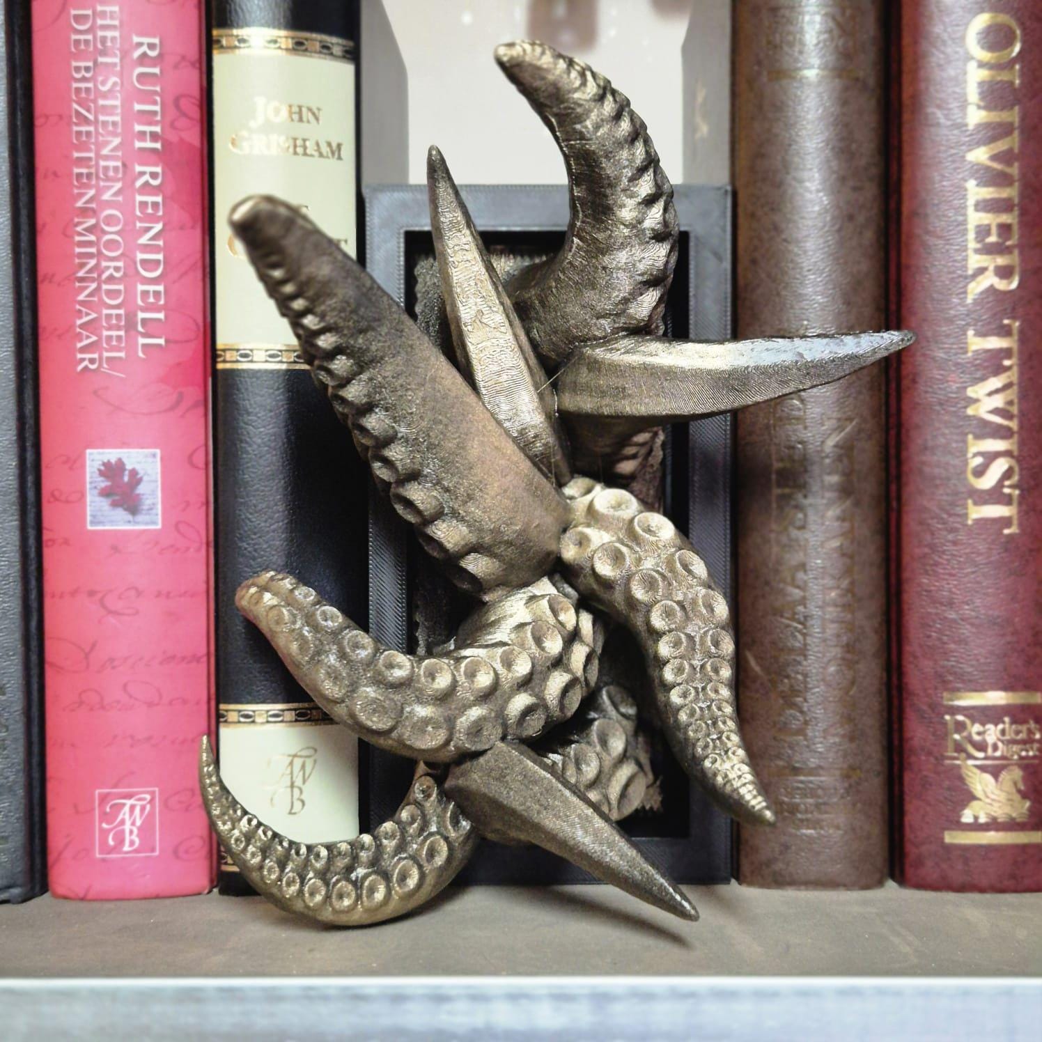 Unique tentacle Book Nook - 3D Printed bookshelf decor