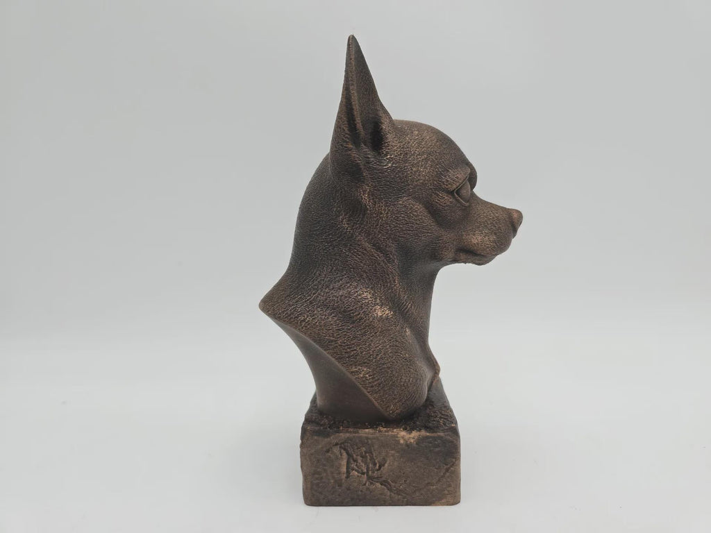 Büste einer Chihuahua-Statue - Wohndeko Hundeliebhaber handbemaltes Ornament