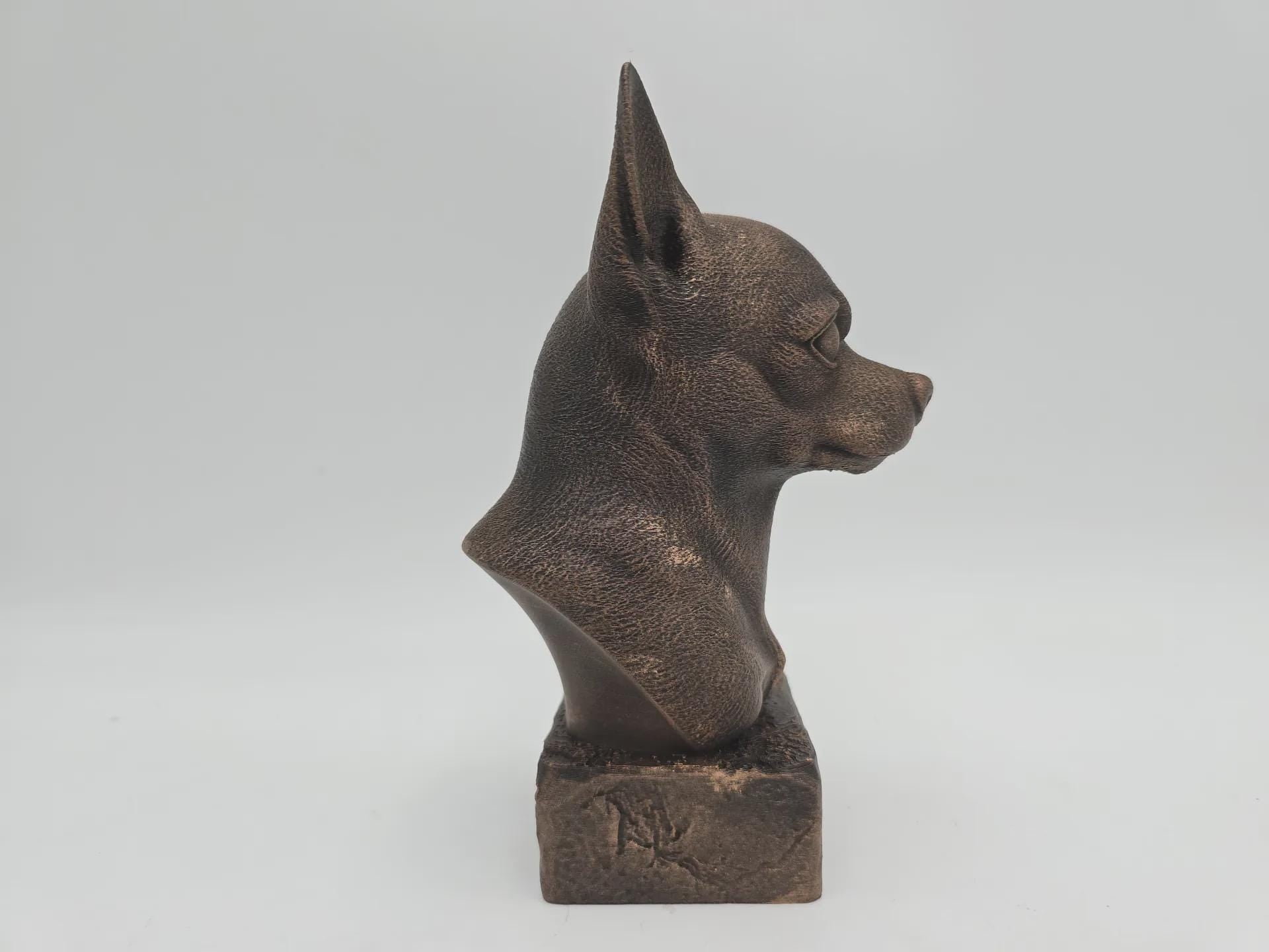 Büste einer Chihuahua-Statue - Wohndeko Hundeliebhaber handbemaltes Ornament