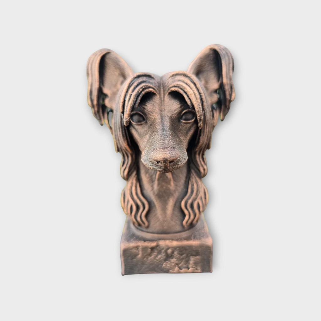 Bust of a chinese crested dog statue - home decor dog lover gift him her handpainted ornament