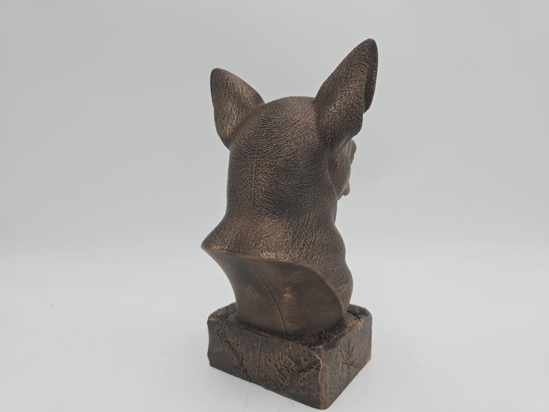 Büste einer Chihuahua-Statue - Wohndeko Hundeliebhaber handbemaltes Ornament