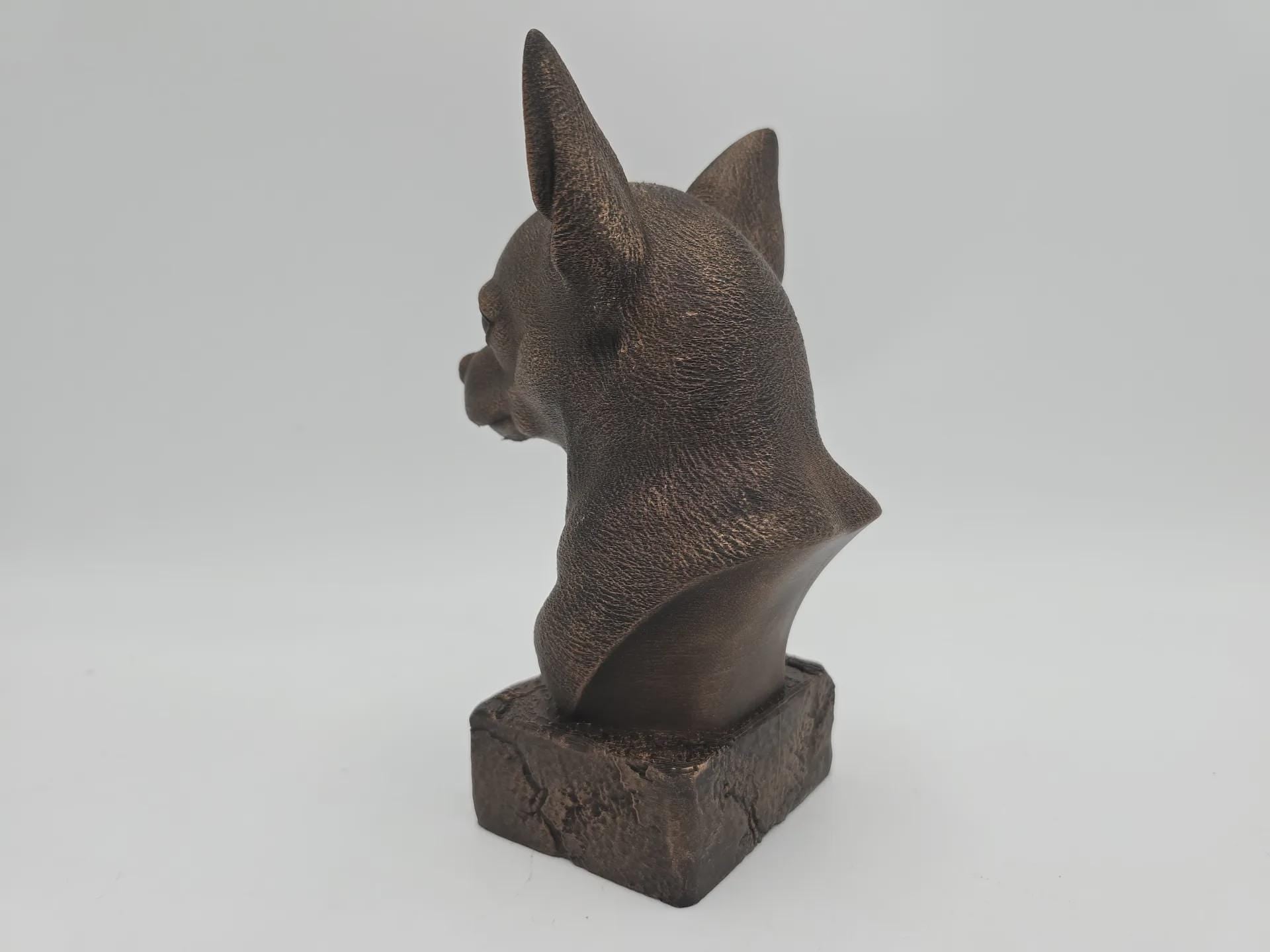 Büste einer Chihuahua-Statue - Wohndeko Hundeliebhaber handbemaltes Ornament