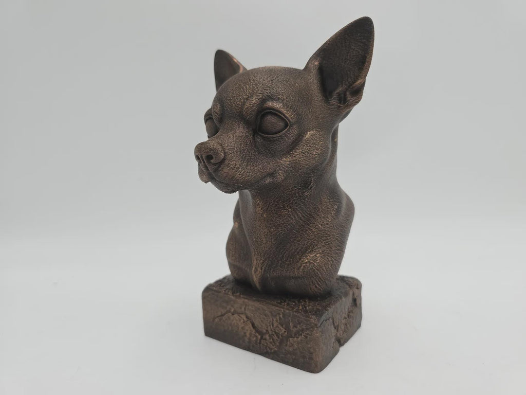 Büste einer Chihuahua-Statue - Wohndeko Hundeliebhaber handbemaltes Ornament