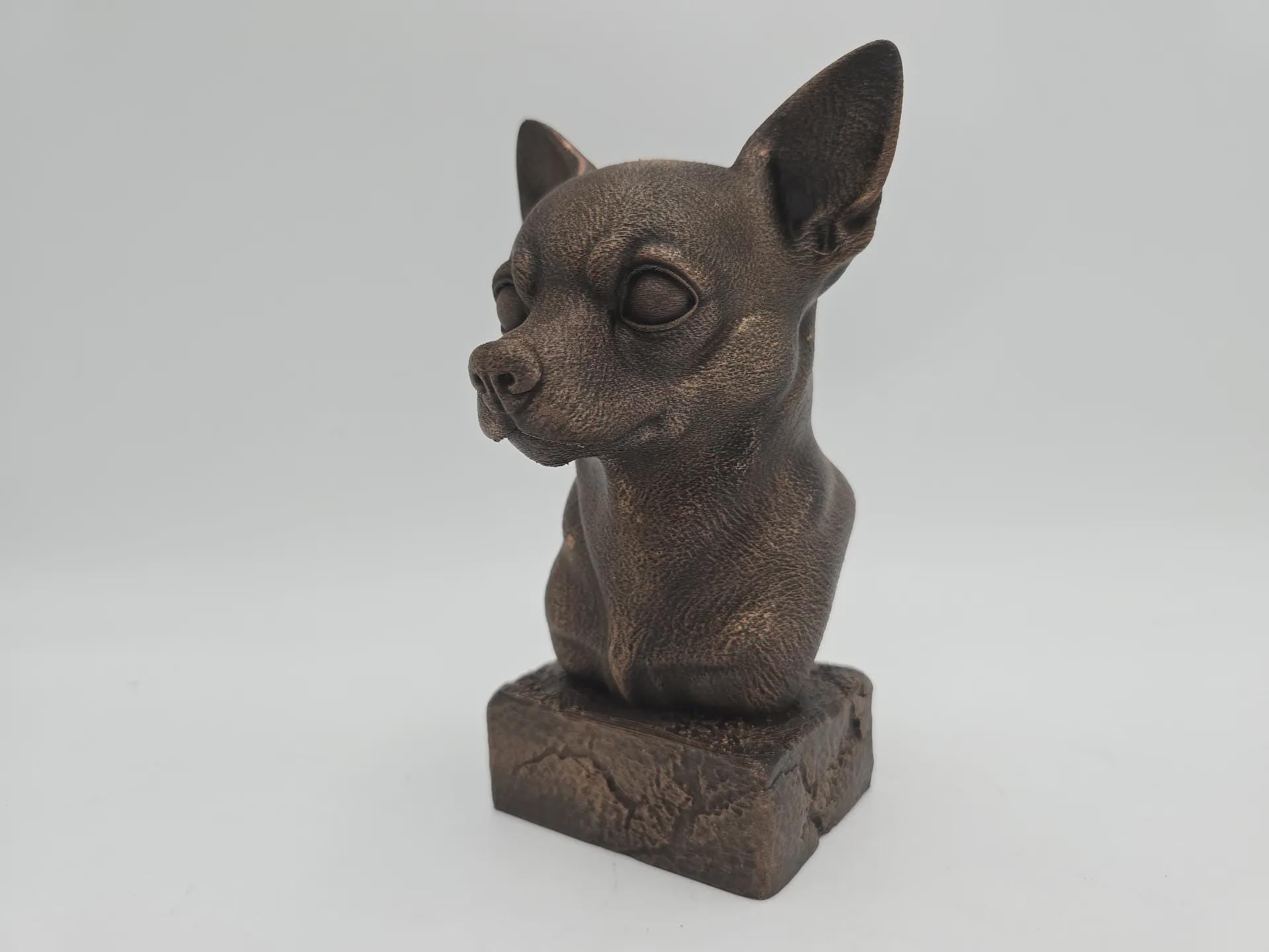 Büste einer Chihuahua-Statue - Wohndeko Hundeliebhaber handbemaltes Ornament
