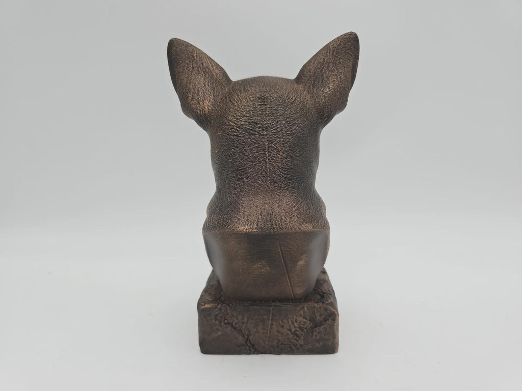 Büste einer Chihuahua-Statue - Wohndeko Hundeliebhaber handbemaltes Ornament