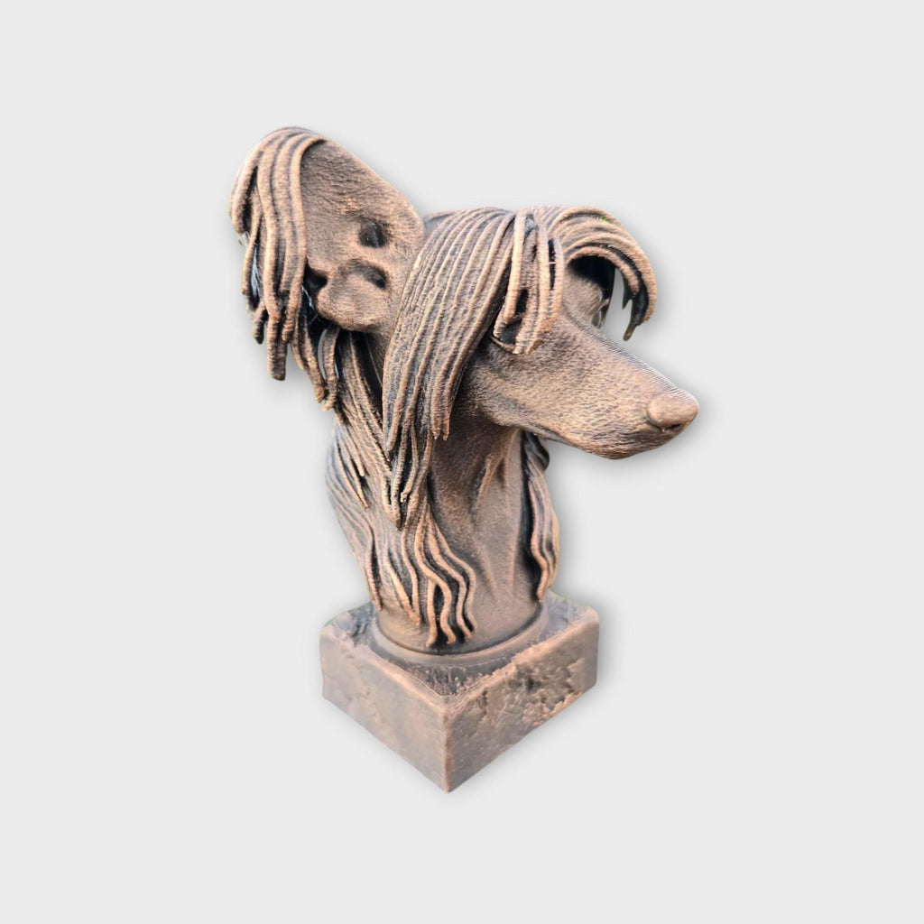 Bust of a chinese crested dog statue - home decor dog lover gift him her handpainted ornament