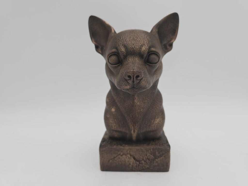 Büste einer Chihuahua-Statue - Wohndeko Hundeliebhaber handbemaltes Ornament
