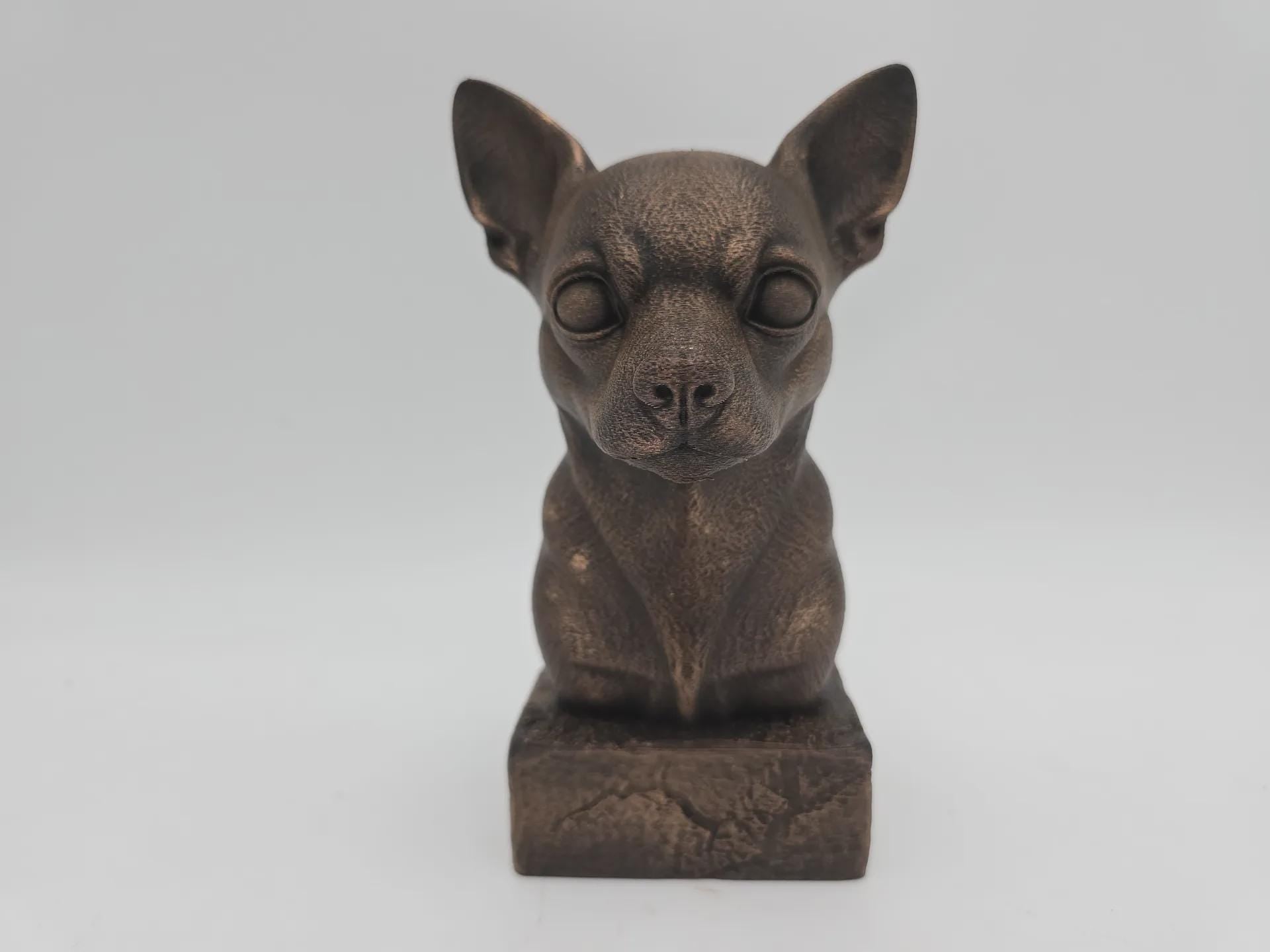 Büste einer Chihuahua-Statue - Wohndeko Hundeliebhaber handbemaltes Ornament