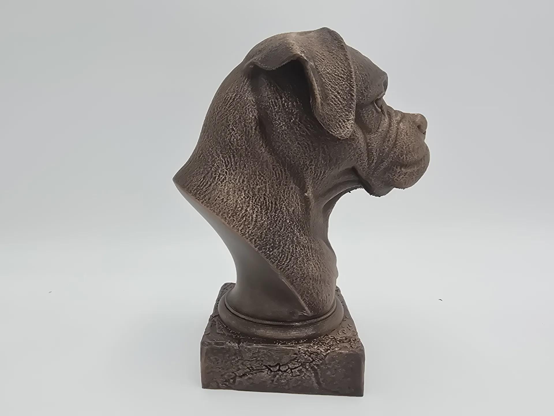 Bust of a Boxer dog statue - home decor dog lover handpainted ornament