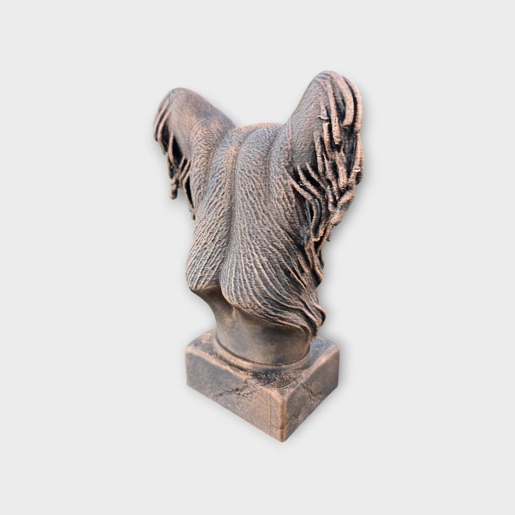 Bust of a chinese crested dog statue - home decor dog lover gift him her handpainted ornament