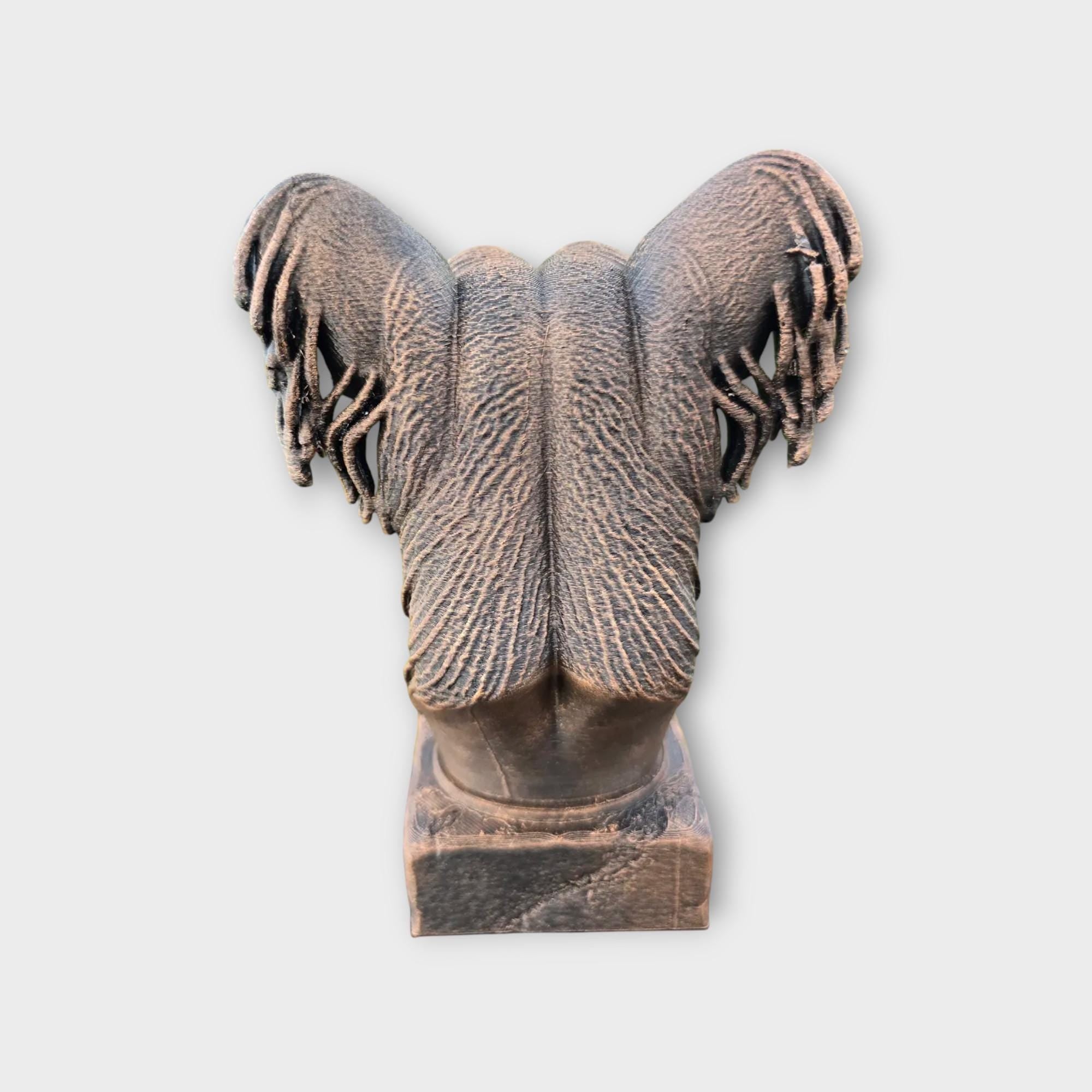 Bust of a chinese crested dog statue - home decor dog lover gift him her handpainted ornament