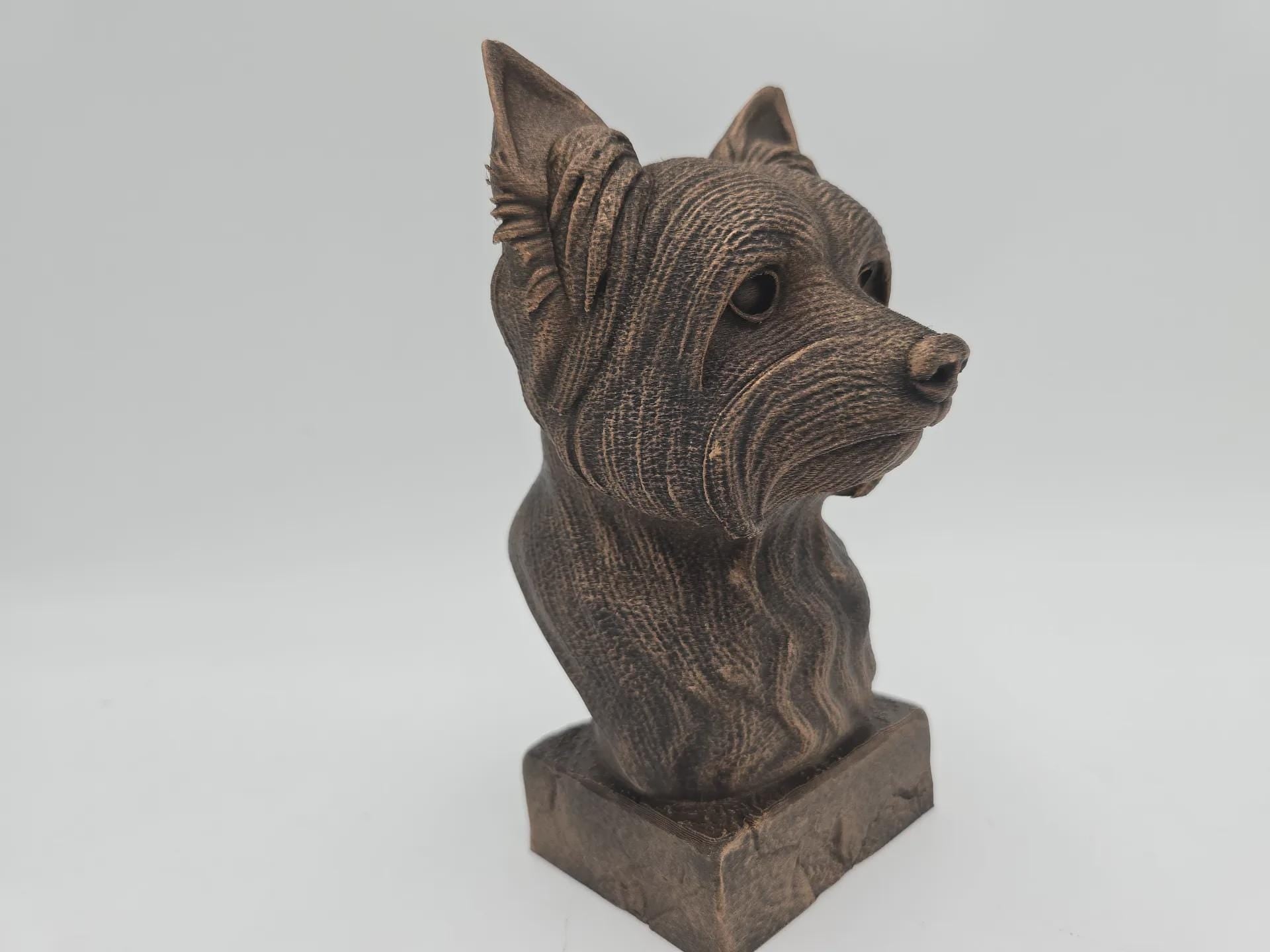 Bust of a Yorkshire bust dog statue - home decor dog lover gift him her handpainted ornament