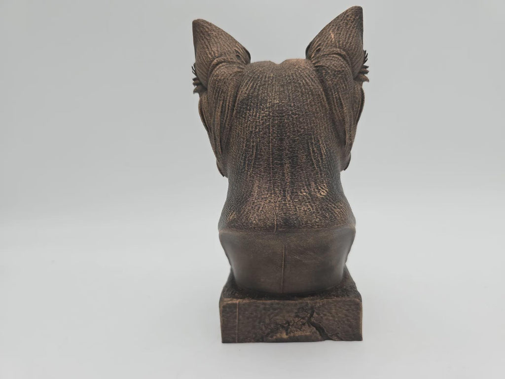 Bust of a Yorkshire bust dog statue - home decor dog lover gift him her handpainted ornament