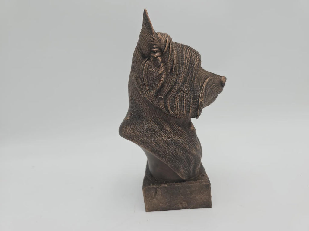 Bust of a Yorkshire bust dog statue - home decor dog lover gift him her handpainted ornament