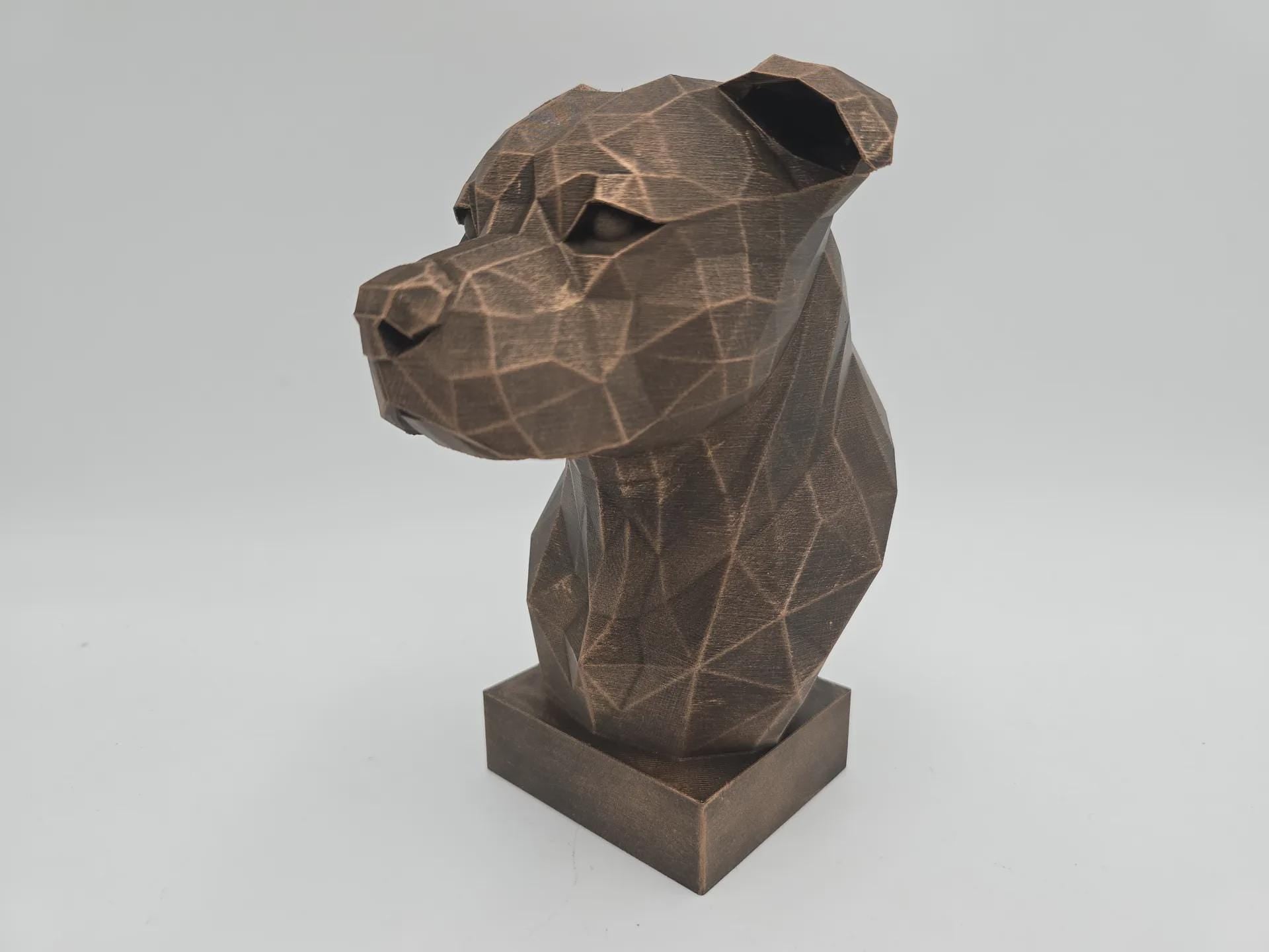 Bust of a staffordshire bull terrier dog statue - home decor dog lover handpainted ornament