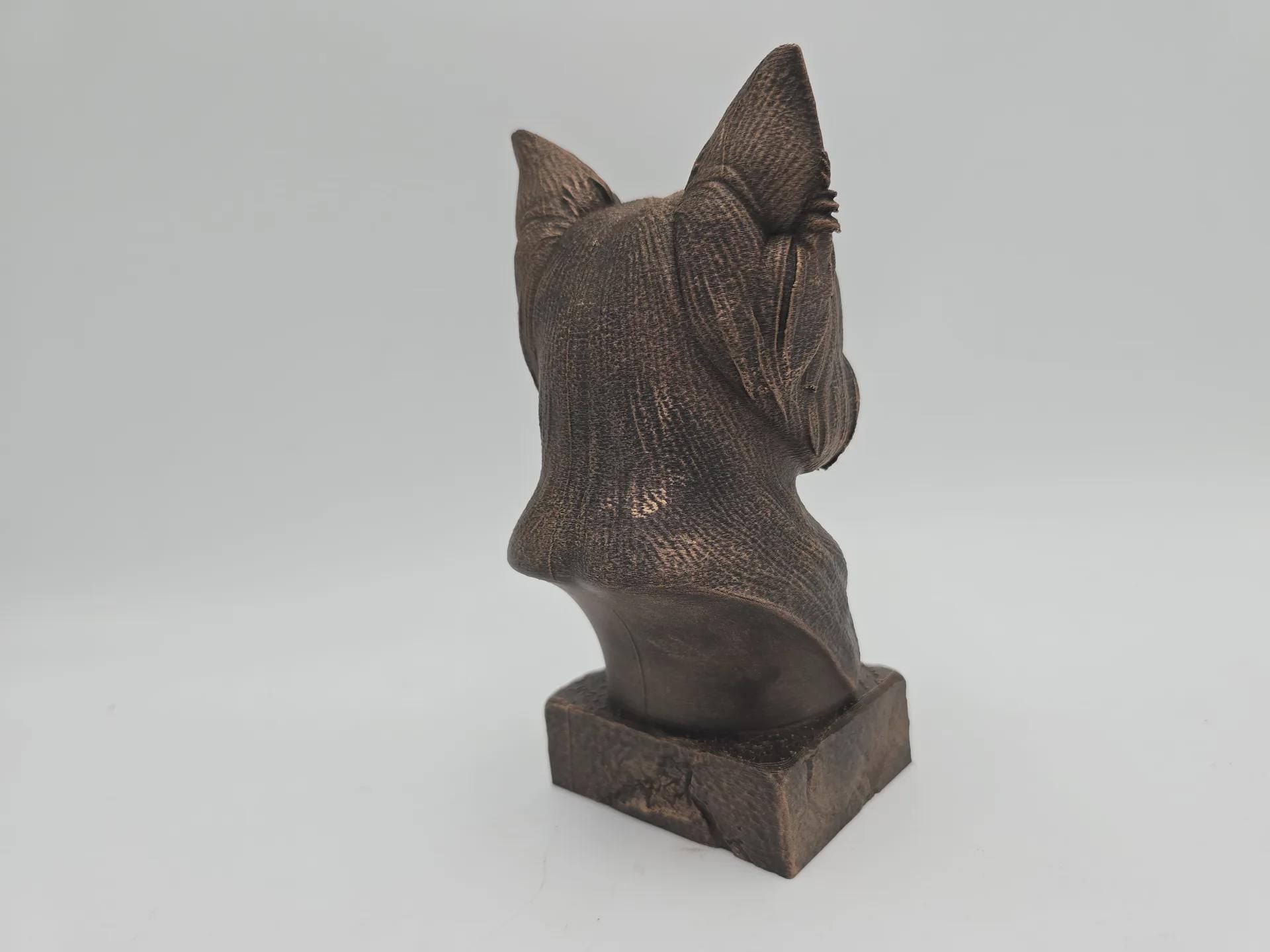 Bust of a Yorkshire bust dog statue - home decor dog lover gift him her handpainted ornament