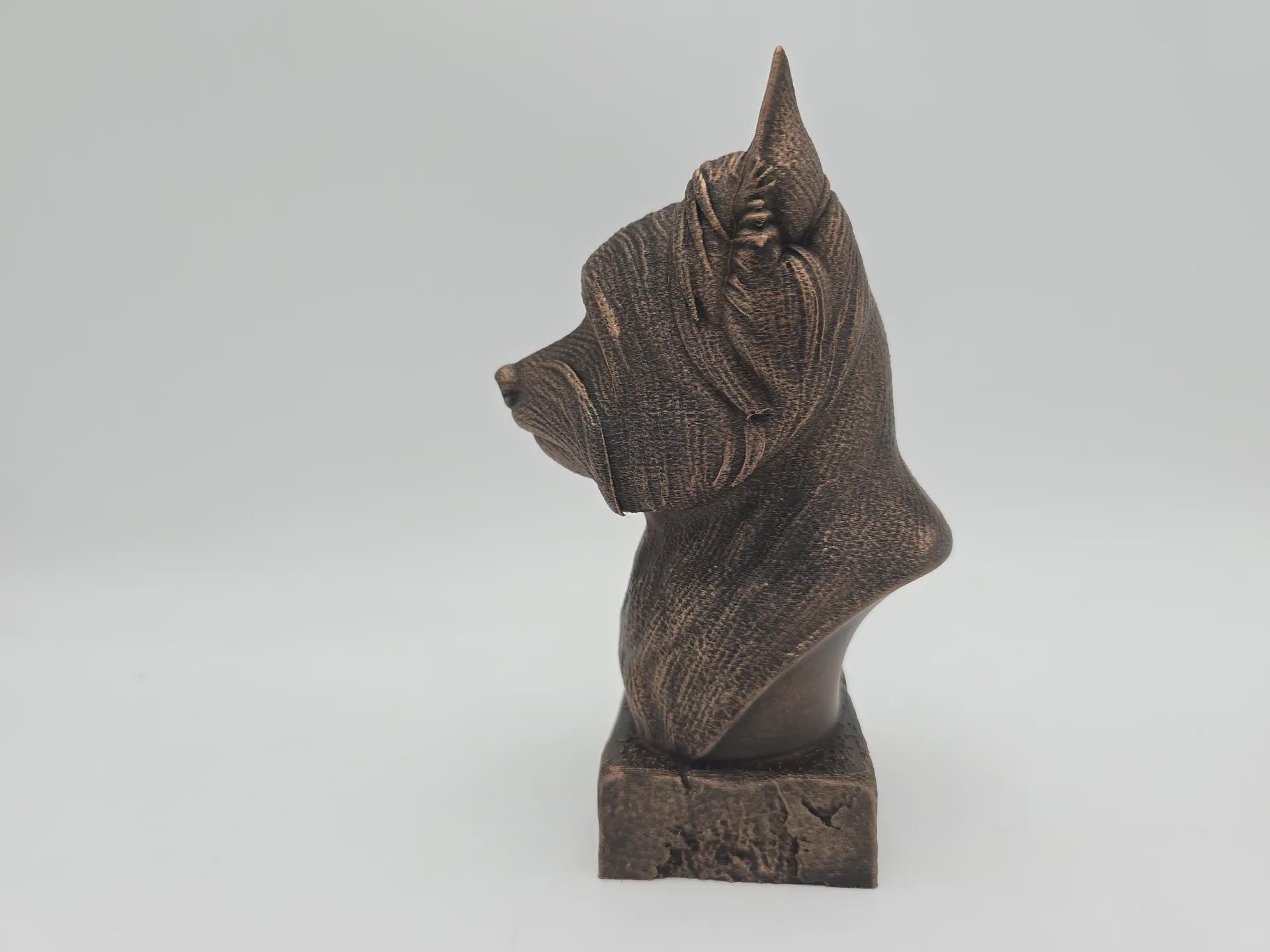 Bust of a Yorkshire bust dog statue - home decor dog lover gift him her handpainted ornament