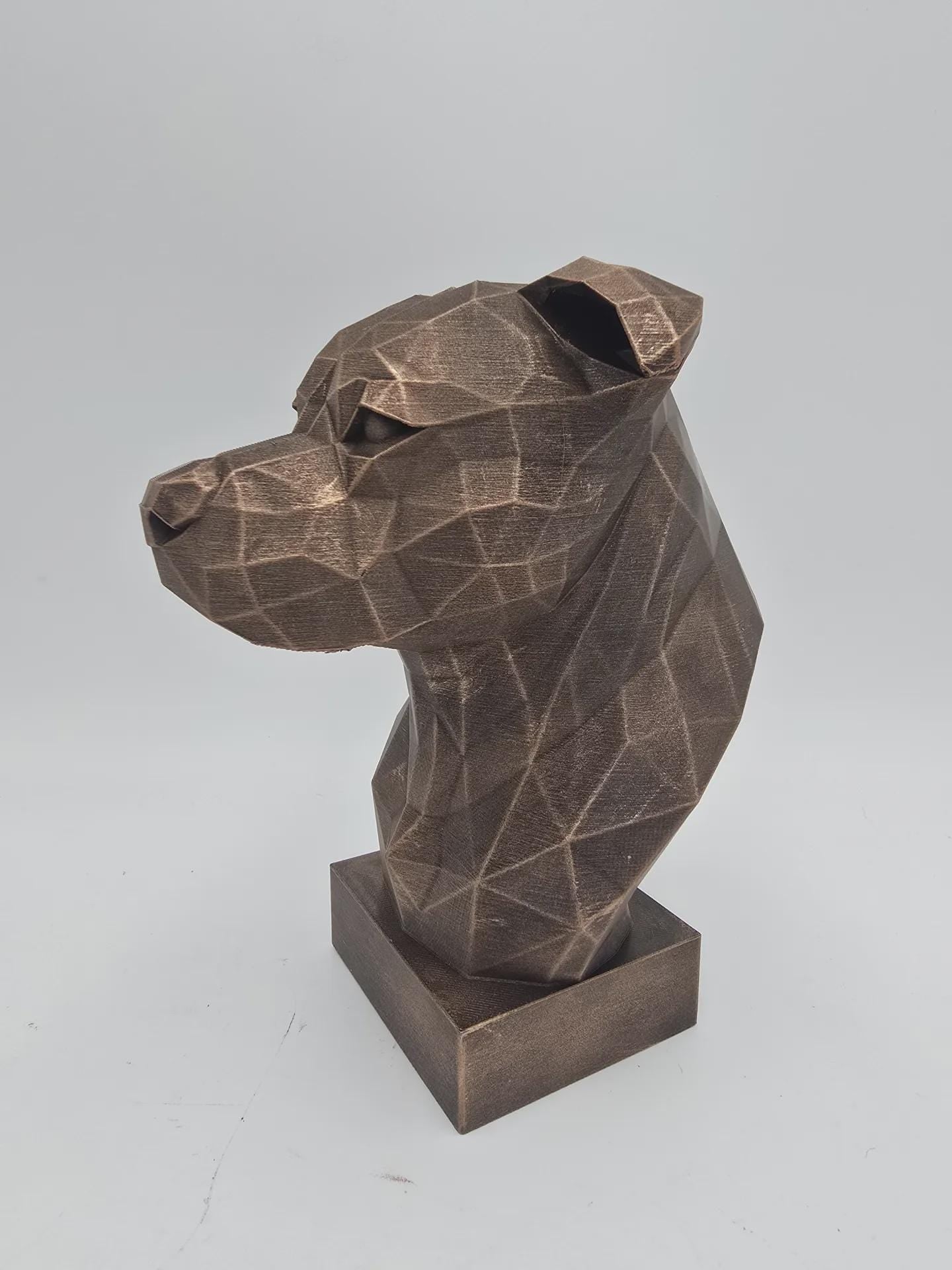 Bust of a staffordshire bull terrier dog statue - home decor dog lover handpainted ornament