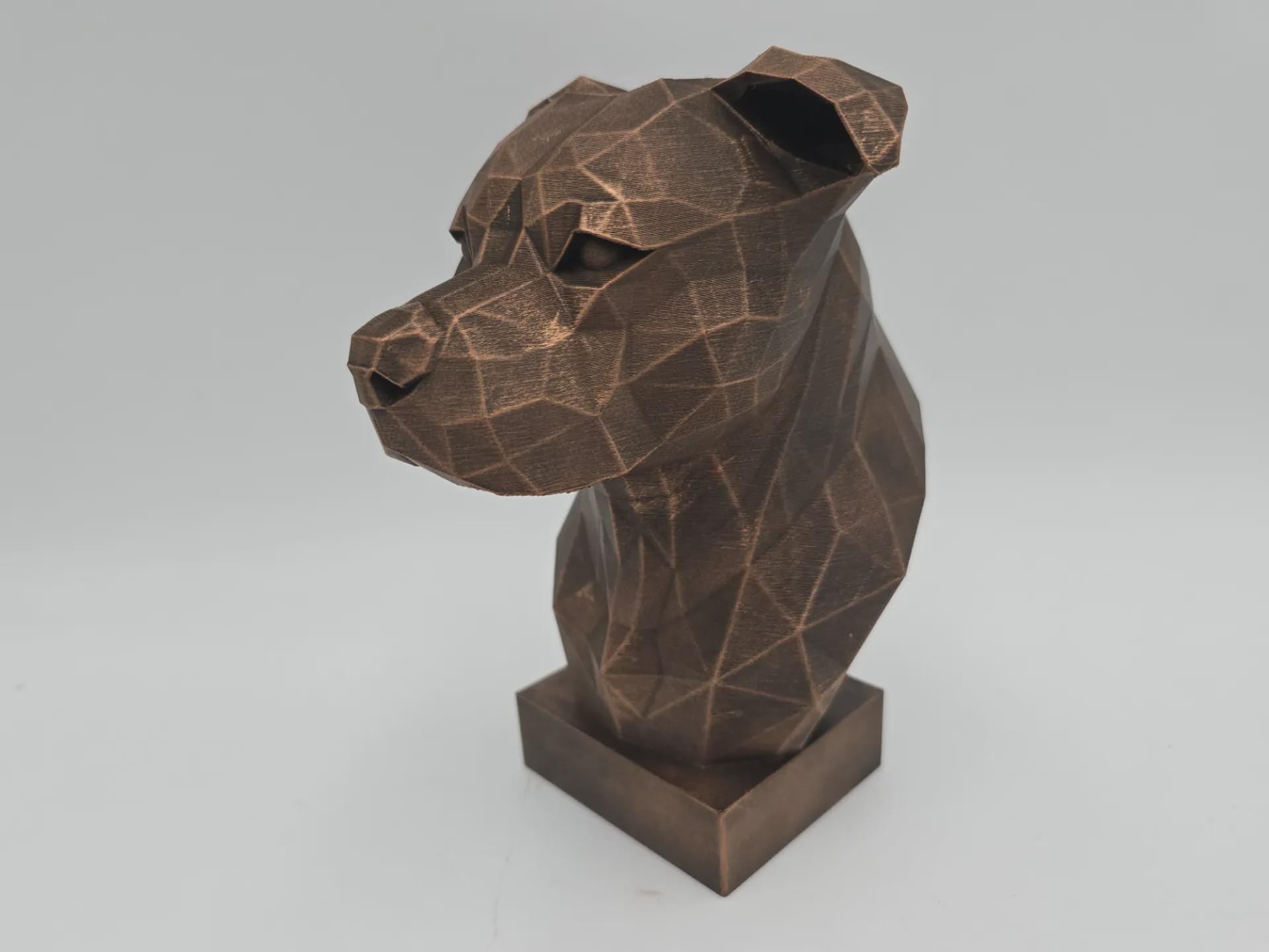 Bust of a staffordshire bull terrier dog statue - home decor dog lover handpainted ornament