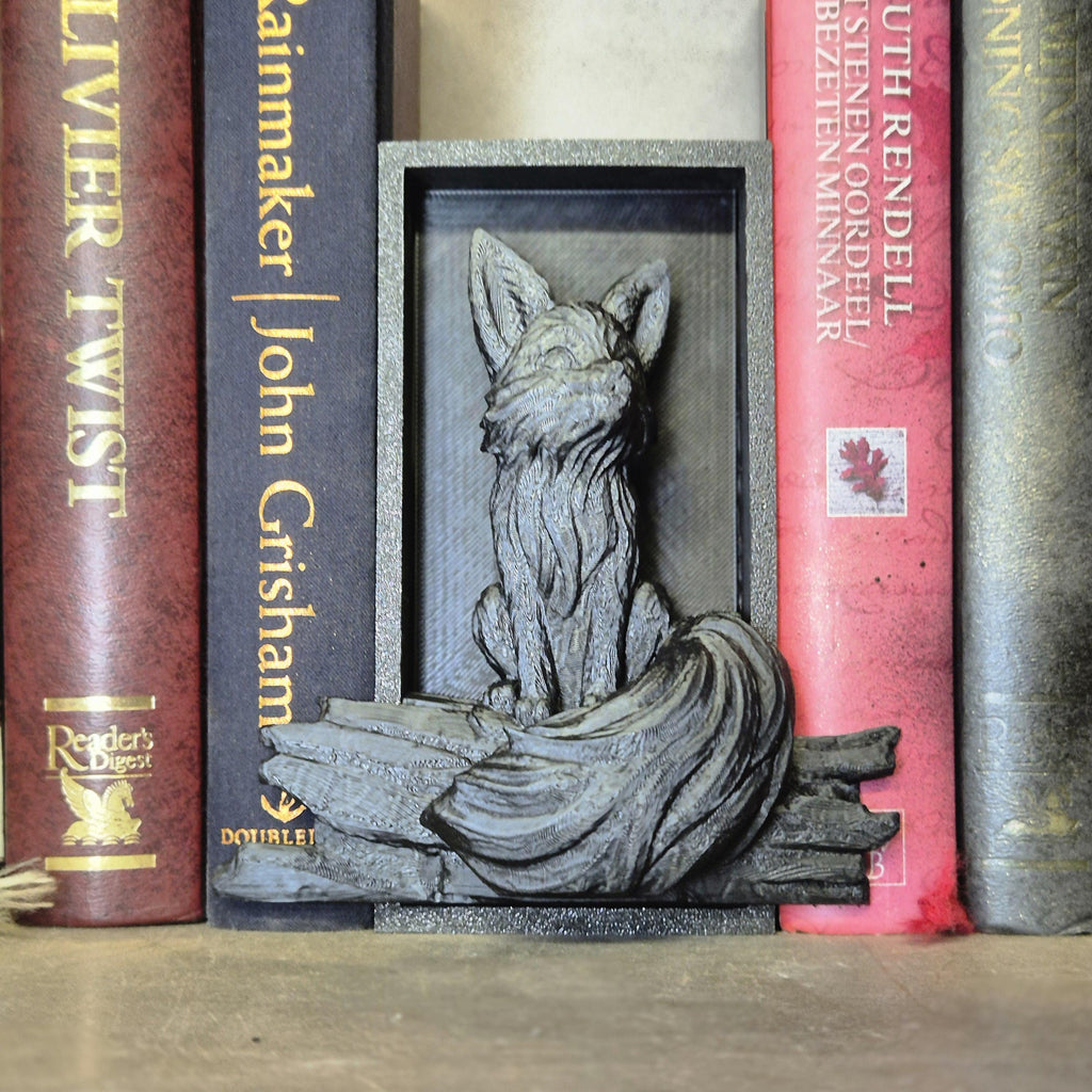 Magical Reading Nook black fox Sculpture - Fairy Tale Decor