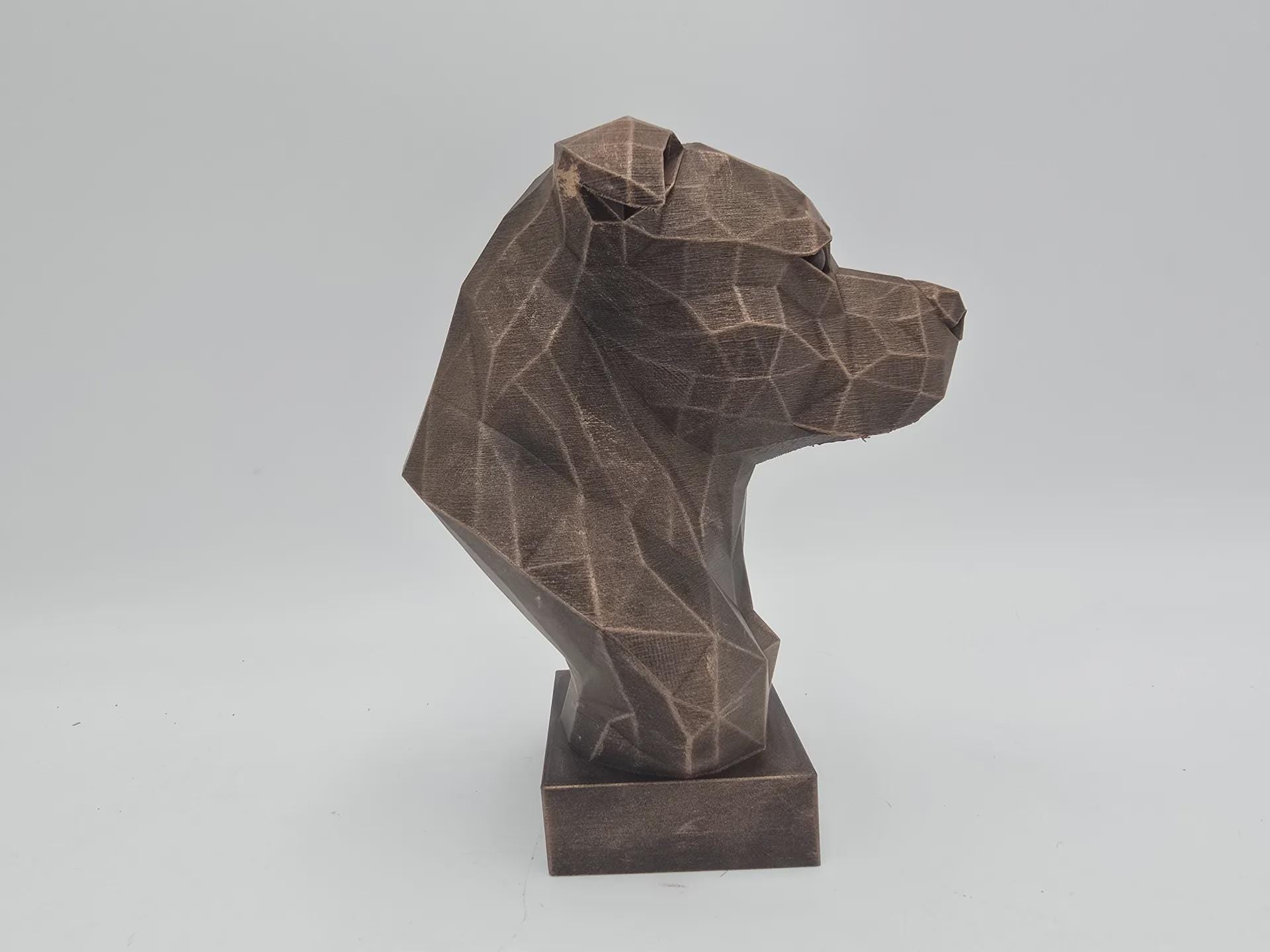 Bust of a staffordshire bull terrier dog statue - home decor dog lover handpainted ornament